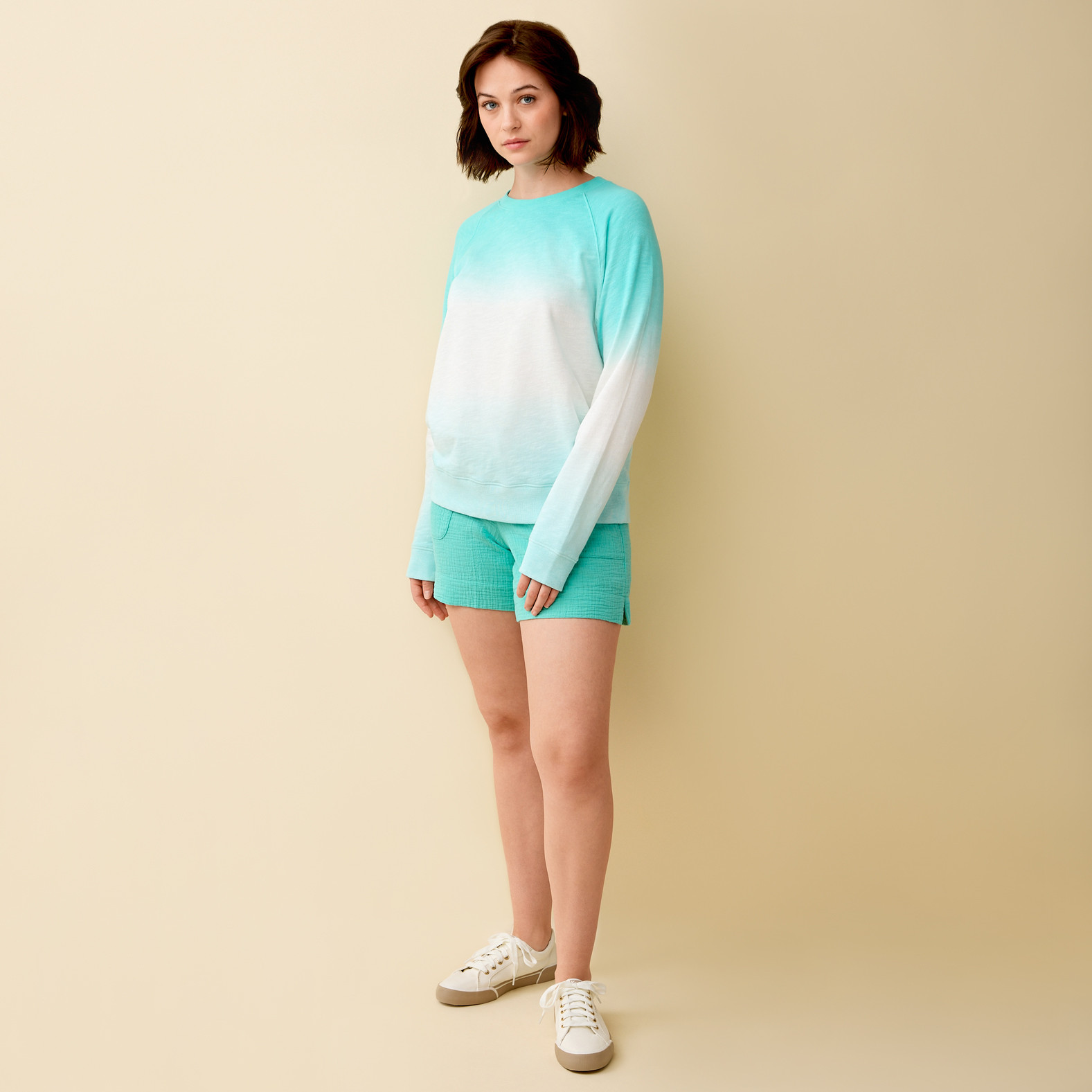 Tie Dye Crewneck Sweatshirt Full Body - Sea Green