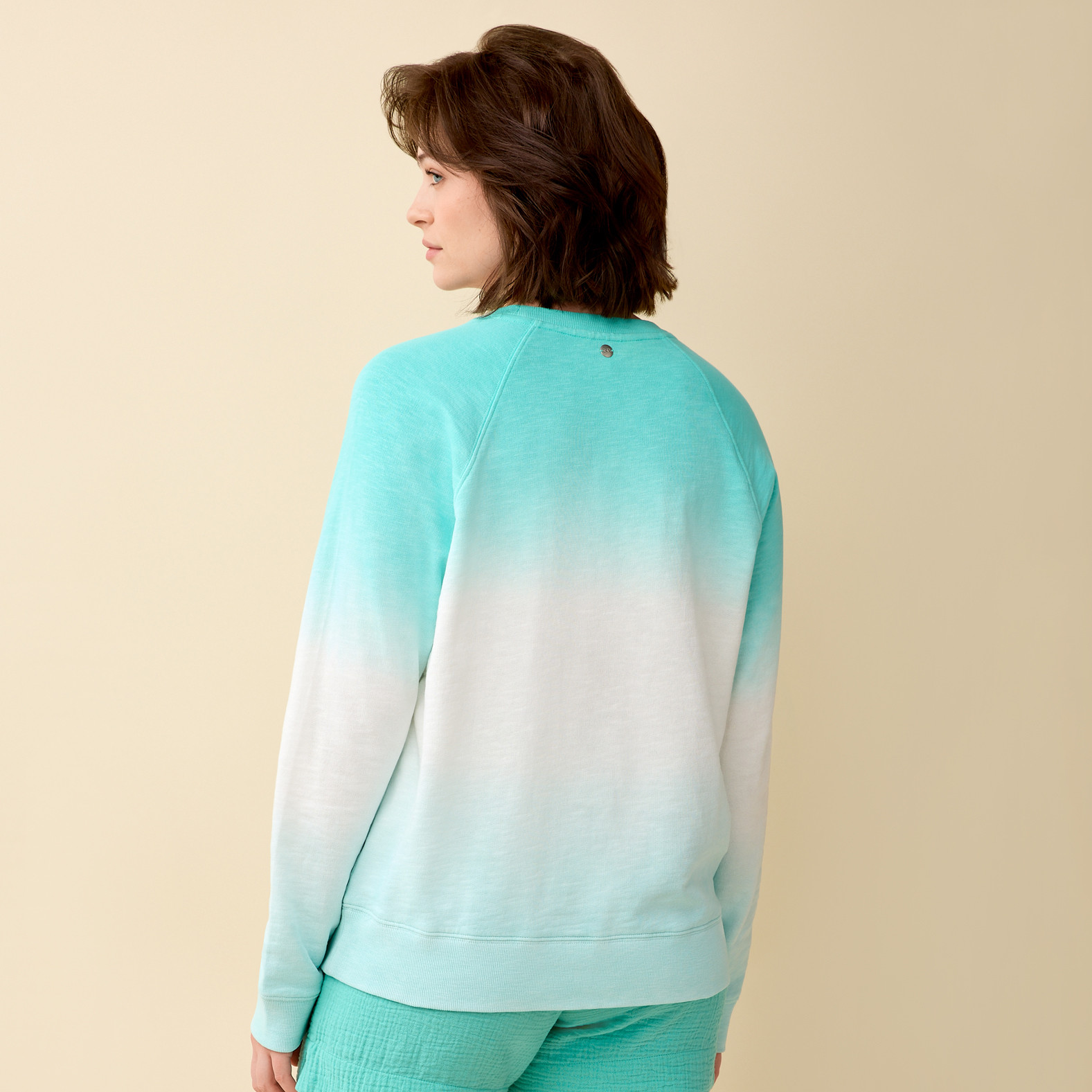 Tie Dye Crewneck Sweatshirt Back View- Sea Green