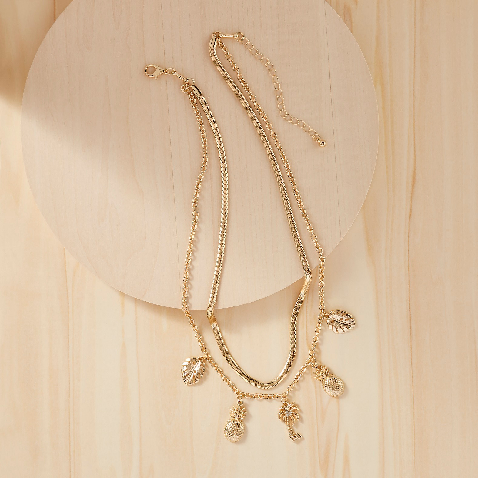 2 Row Tropical Pendant Necklace