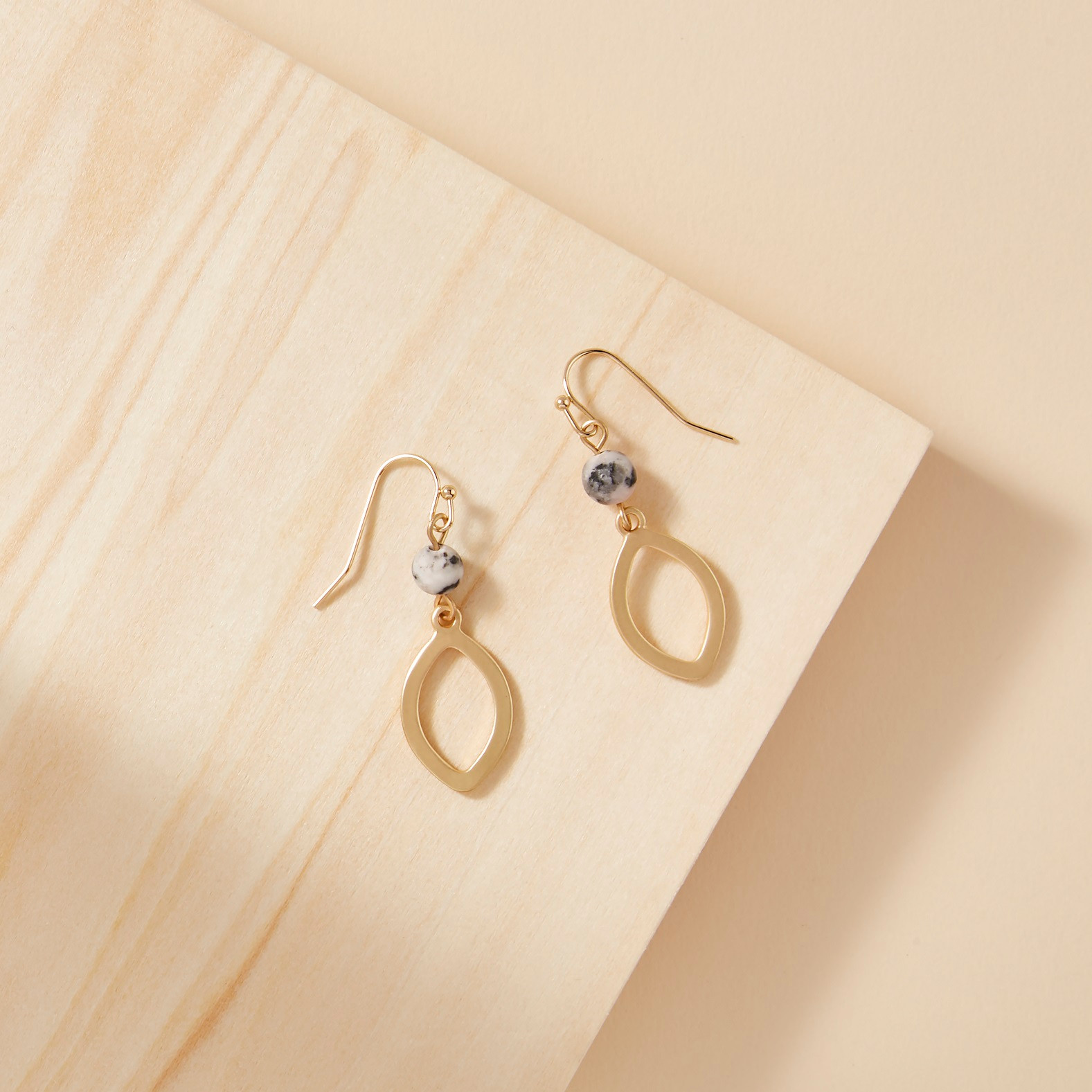 Bead and Open Drop Earrings