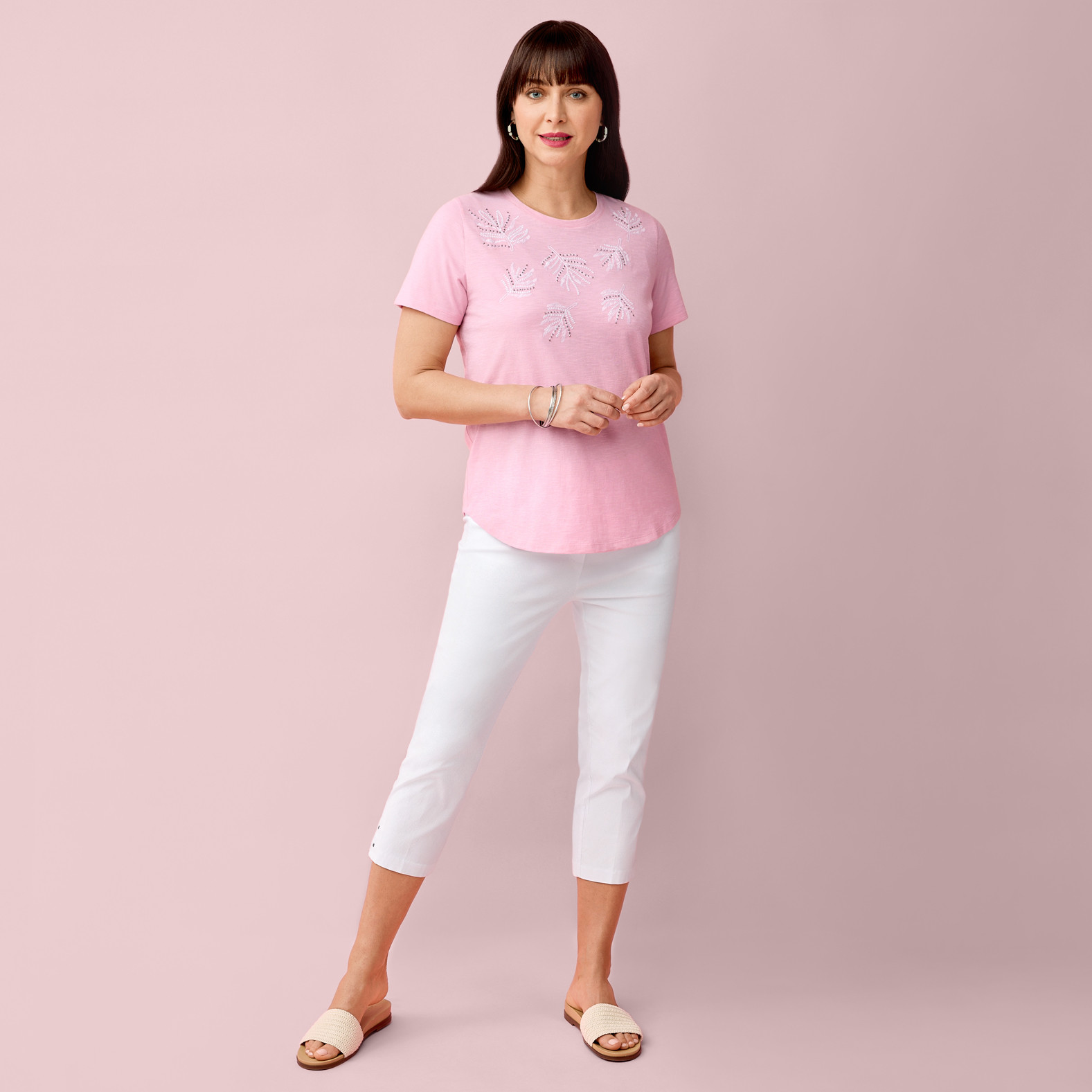 Embroidered Feather Tee Full Body