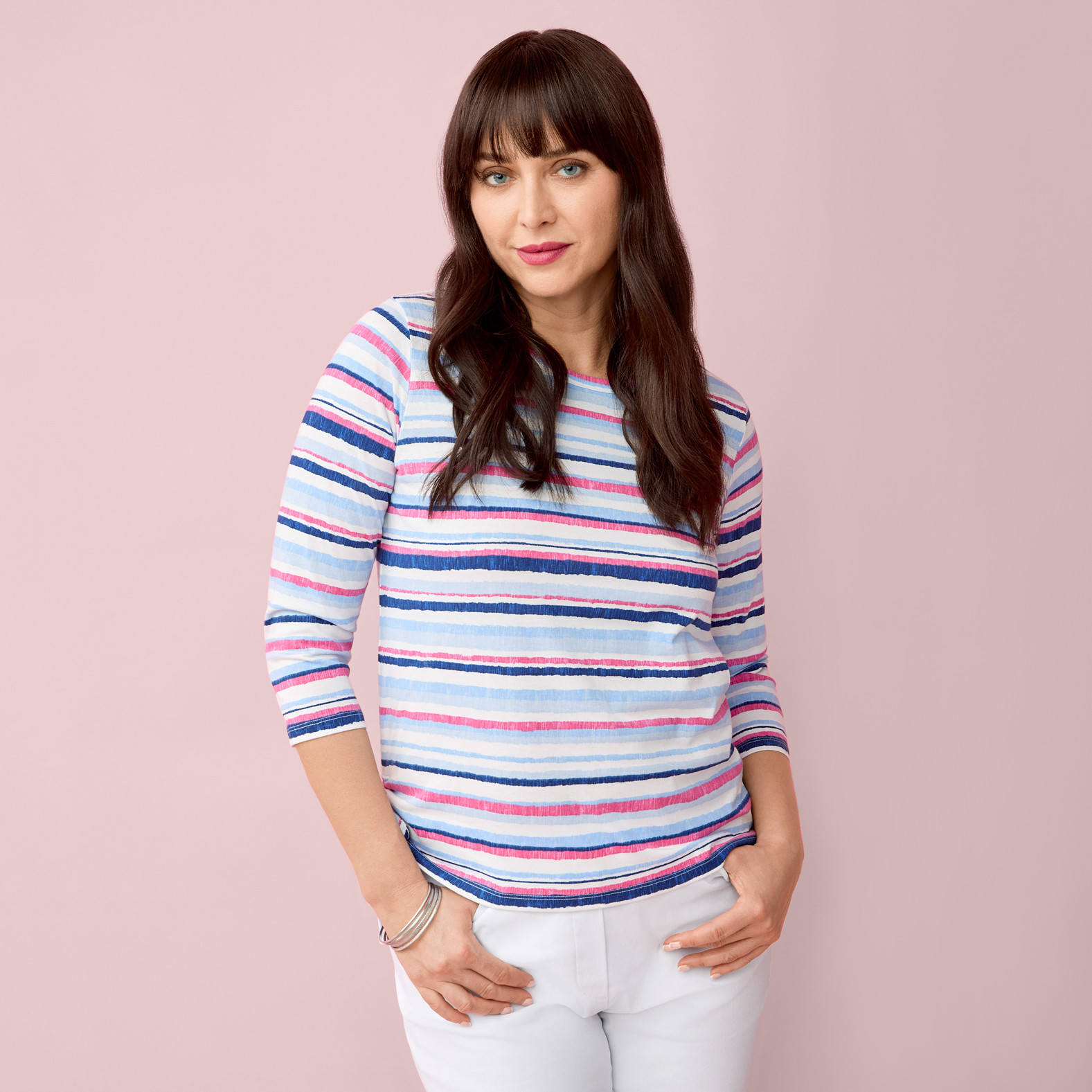 Watercolour Stripes Crewneck Top