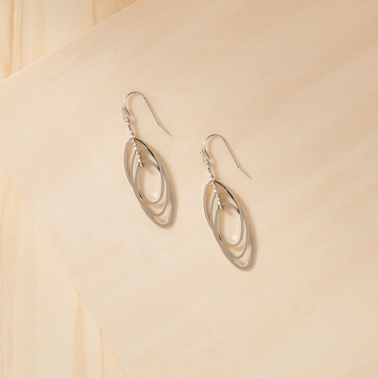 Triple Loop Drop Earrings