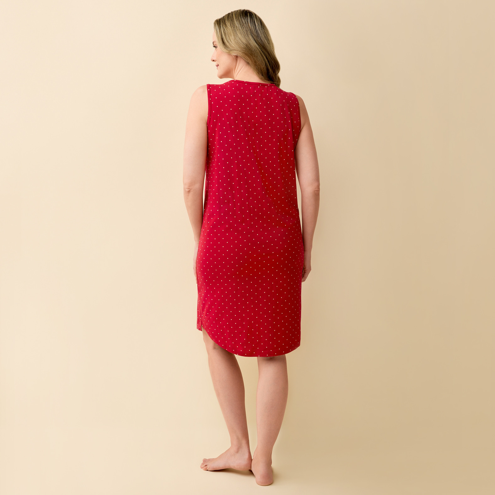 Sleeveless Polka Dot Nightshirt Back View