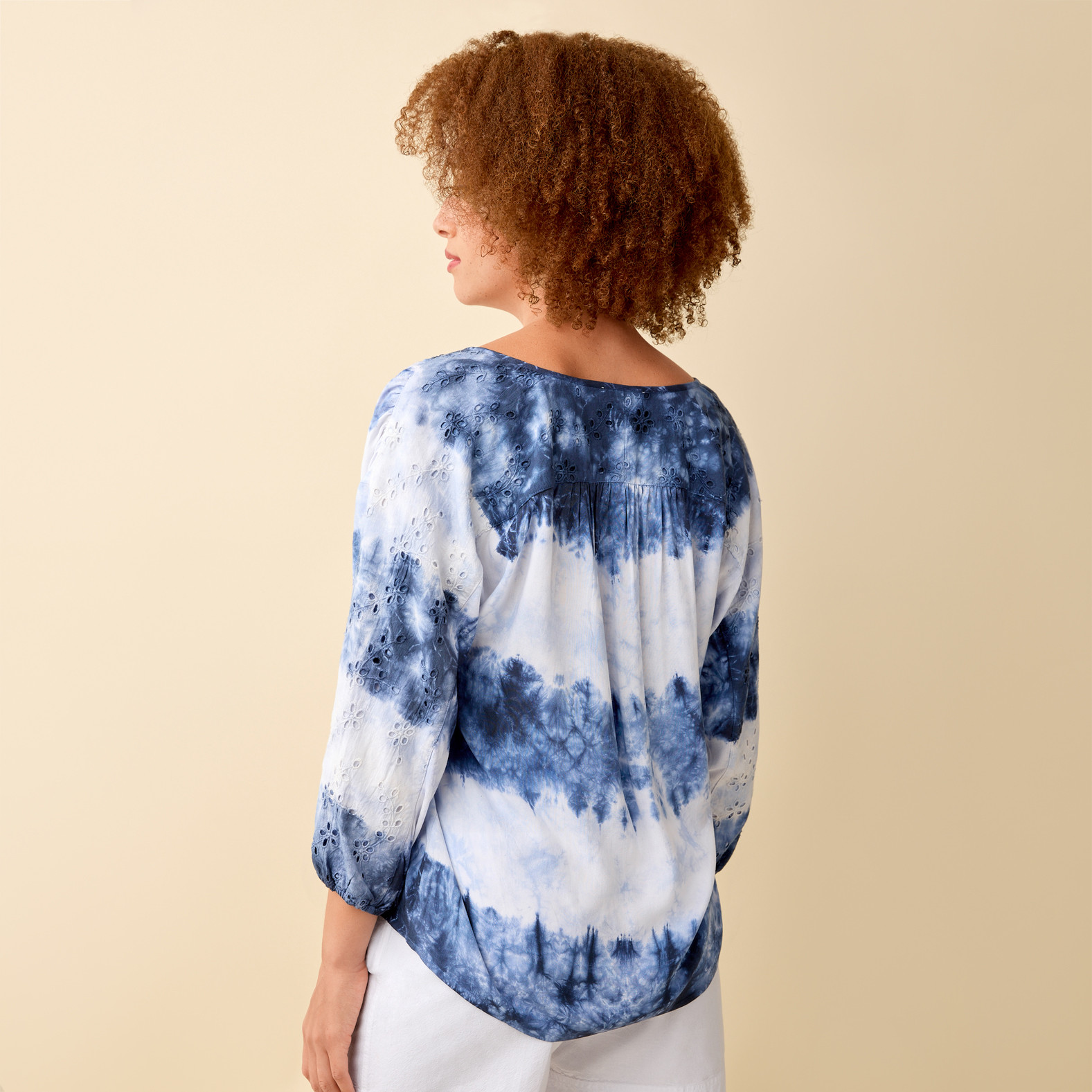 Tie Dye Peasant Blouse  Back View