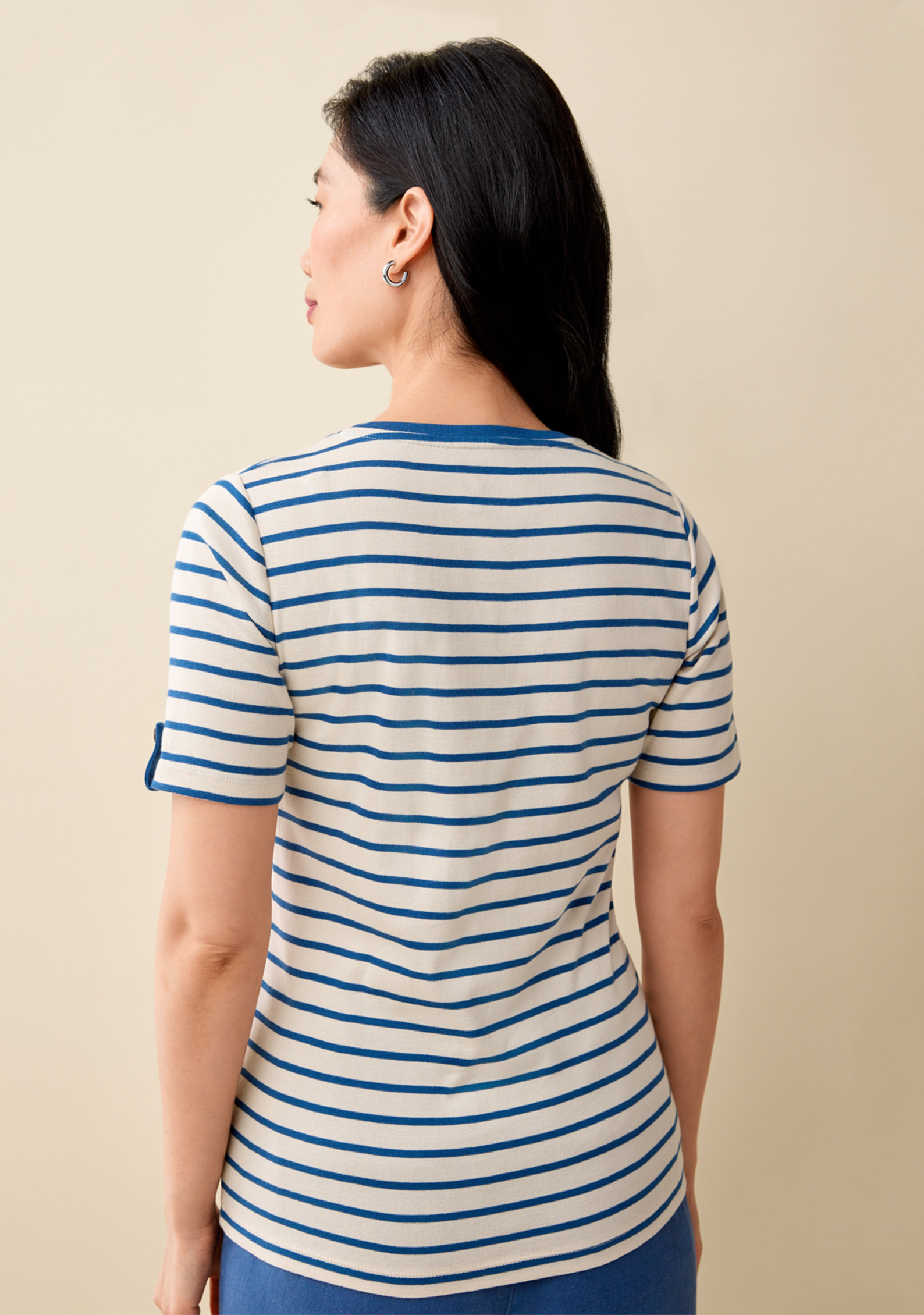 Striped Crewneck Tee Back View