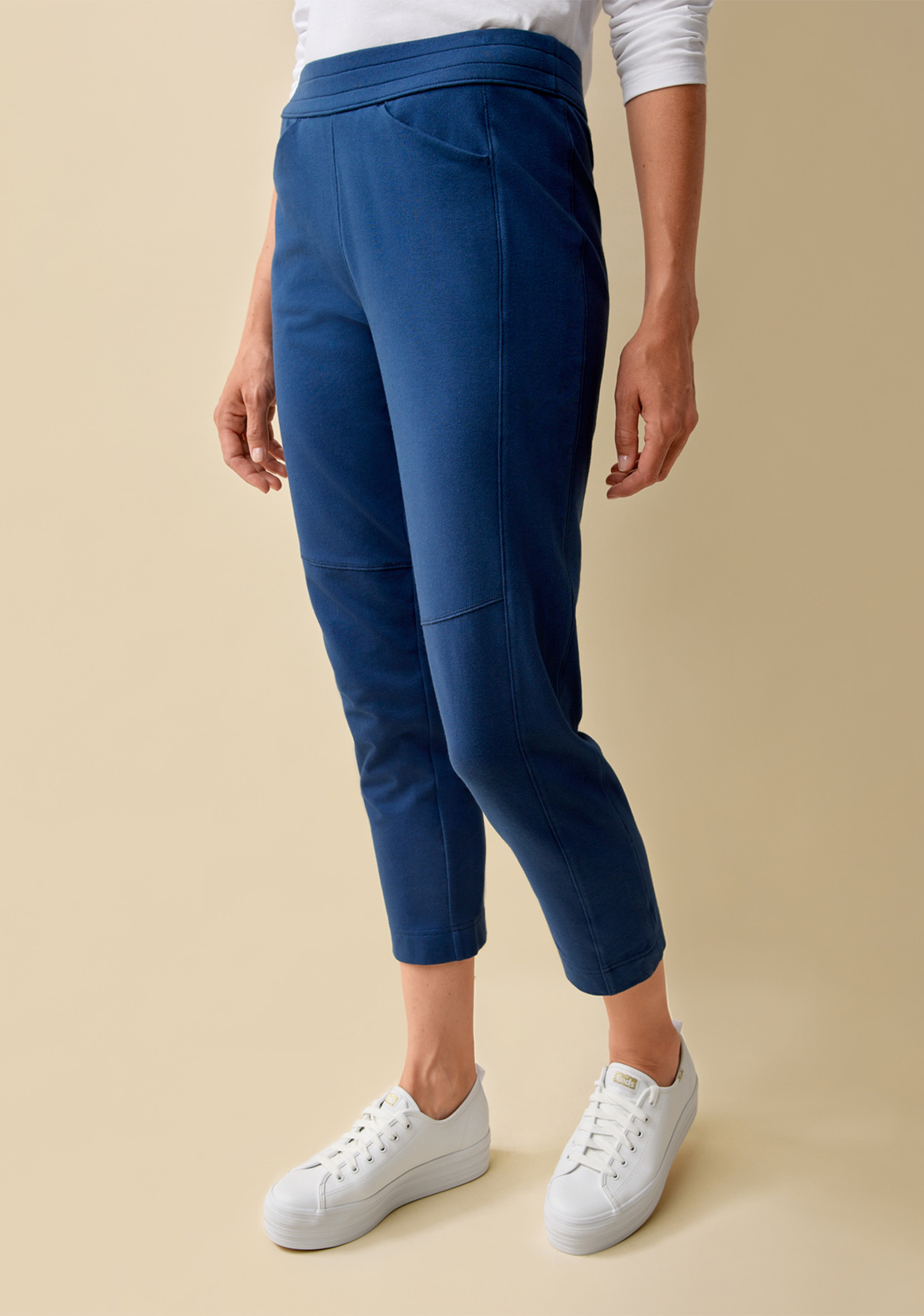 French Terry Side Pocket Pant Half Body - Navy Blue