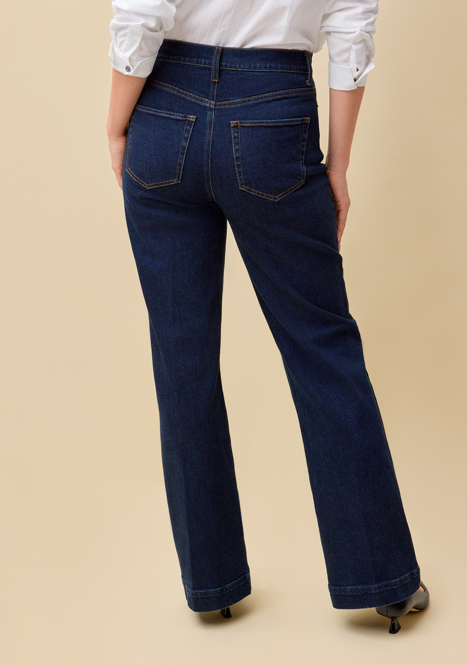 High Rise Wide Leg Jean Back View