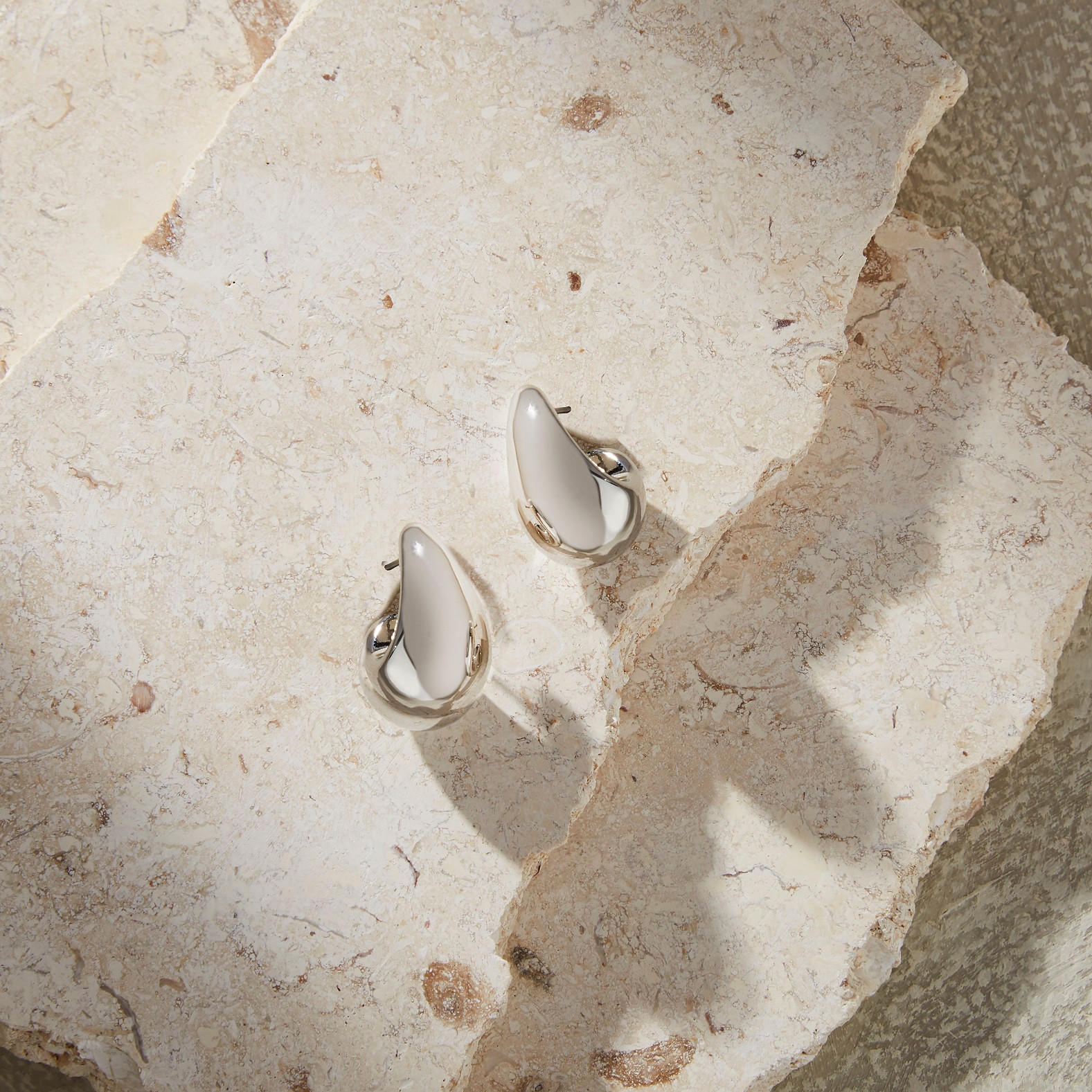Domed Tear Drop Earrings