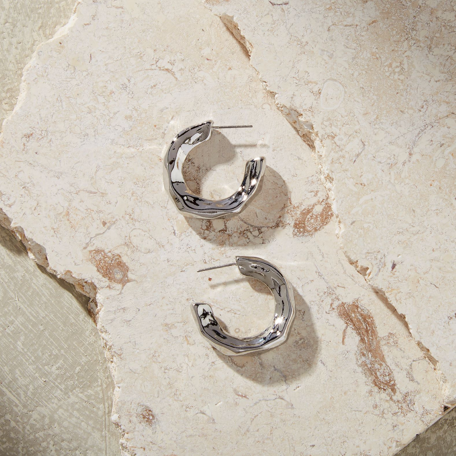 Medium Organic Hoop Earrings