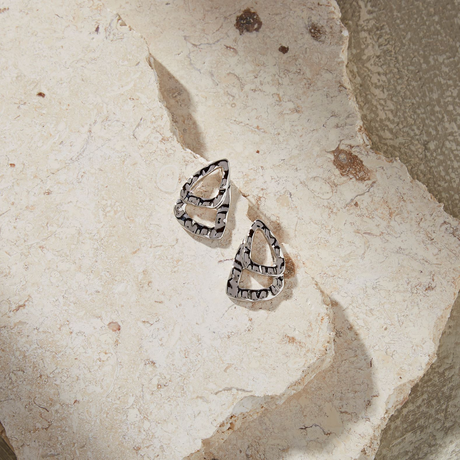 Triangle Hammered Earrings