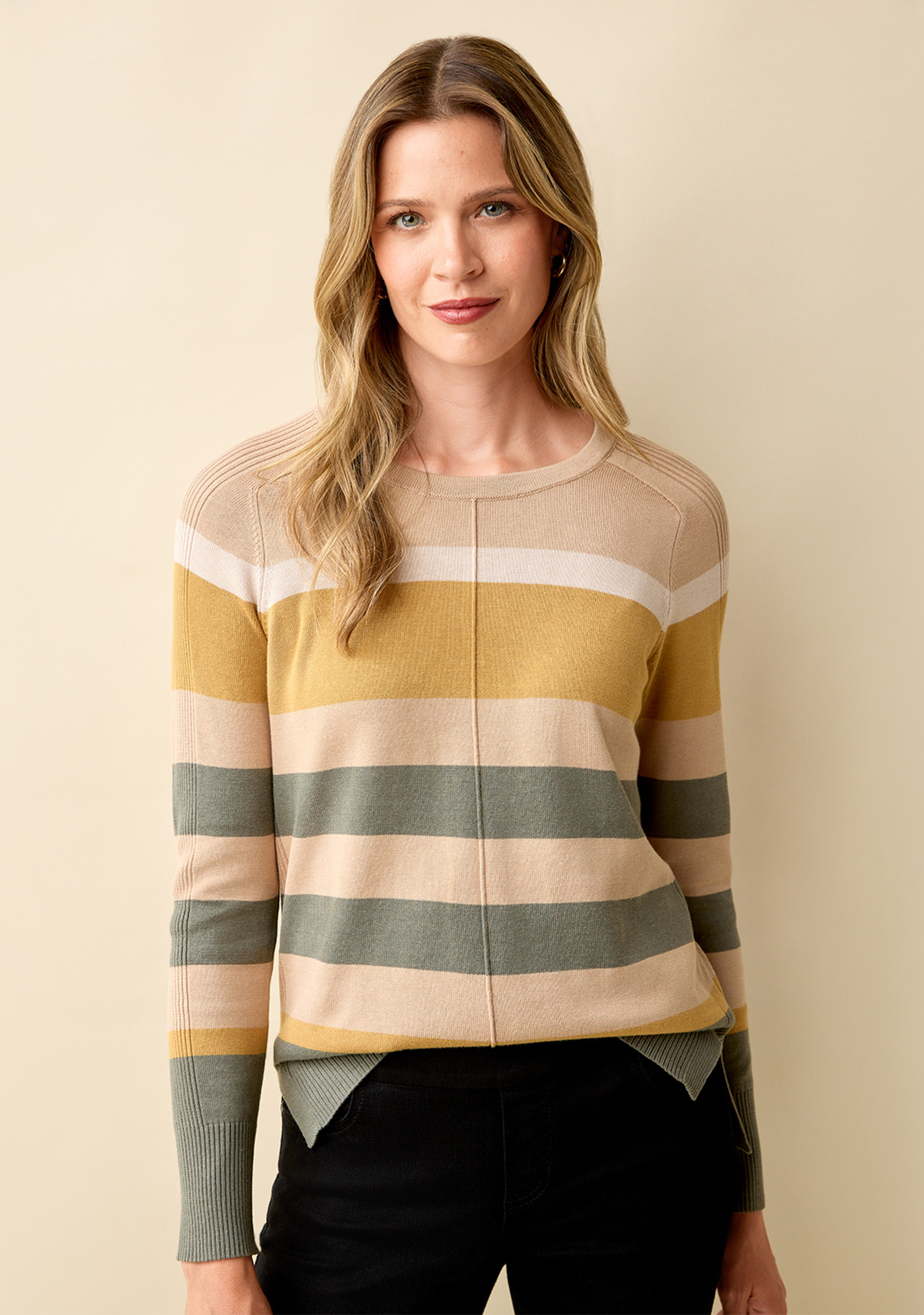 Earthy Tones Striped Sweater