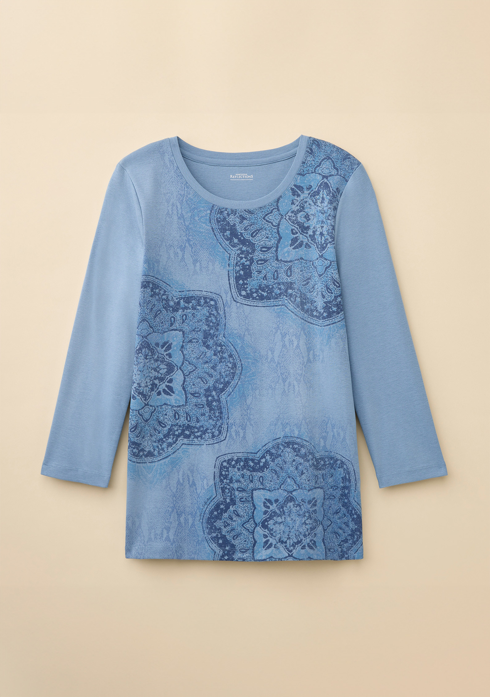 Everyday Fit 3/4 Sleeve Patterned Tee