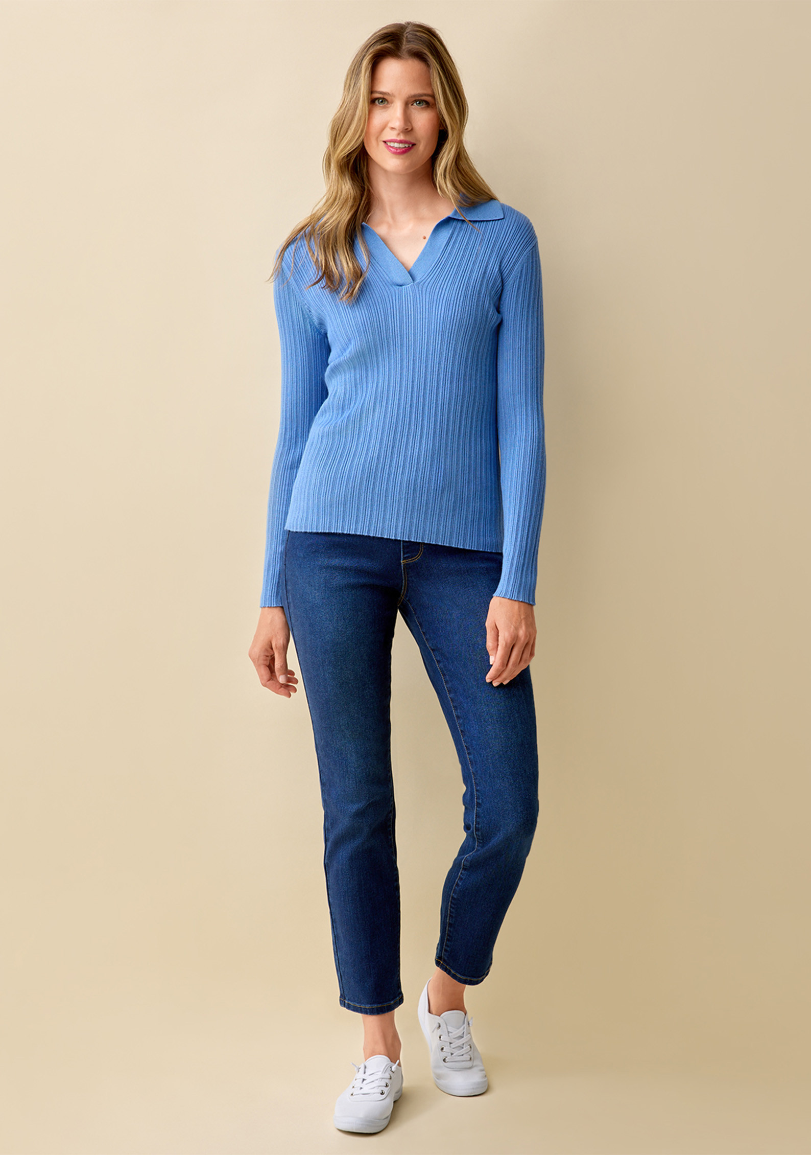 Johnny Collar Ribbed Sweater Full Body