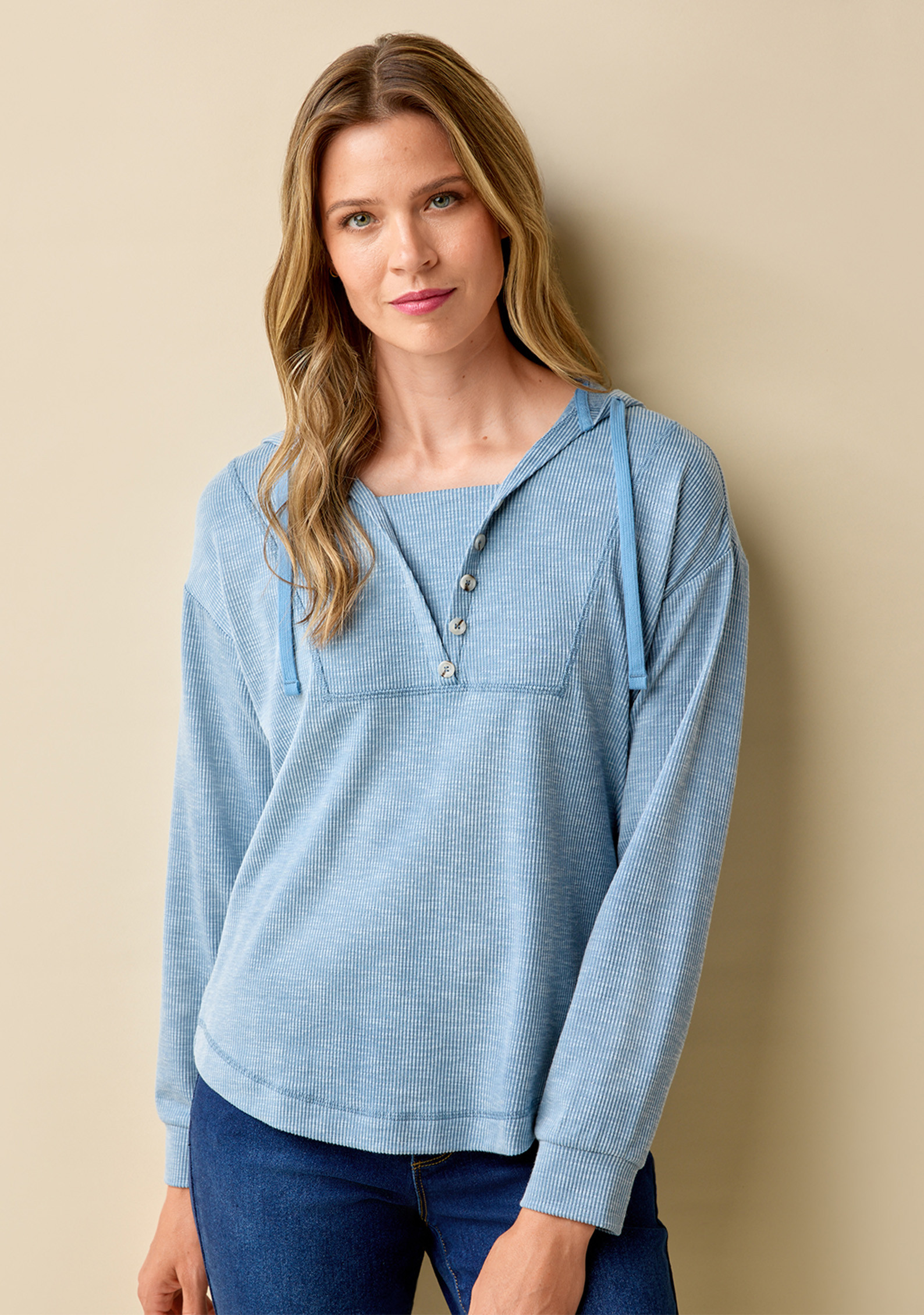 Lightweight Rib Knit Hoodie