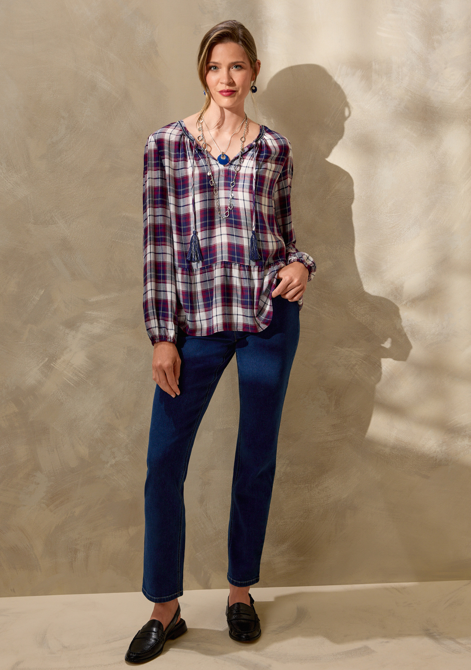 Long Sleeve Peplum Blouse