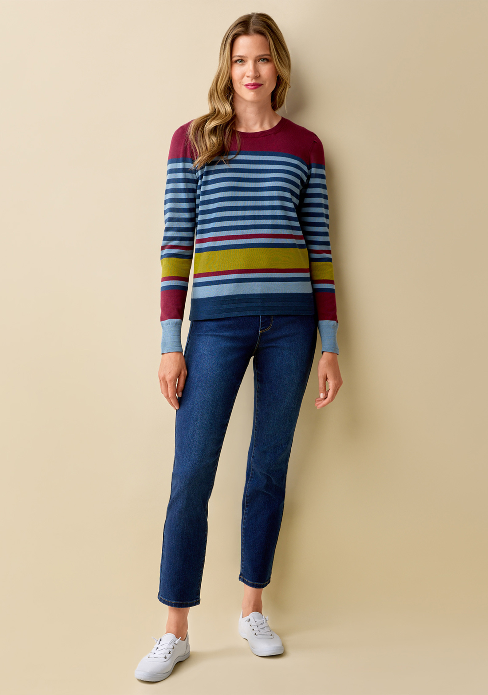 Organic Cotton Striped Sweater  Full Body