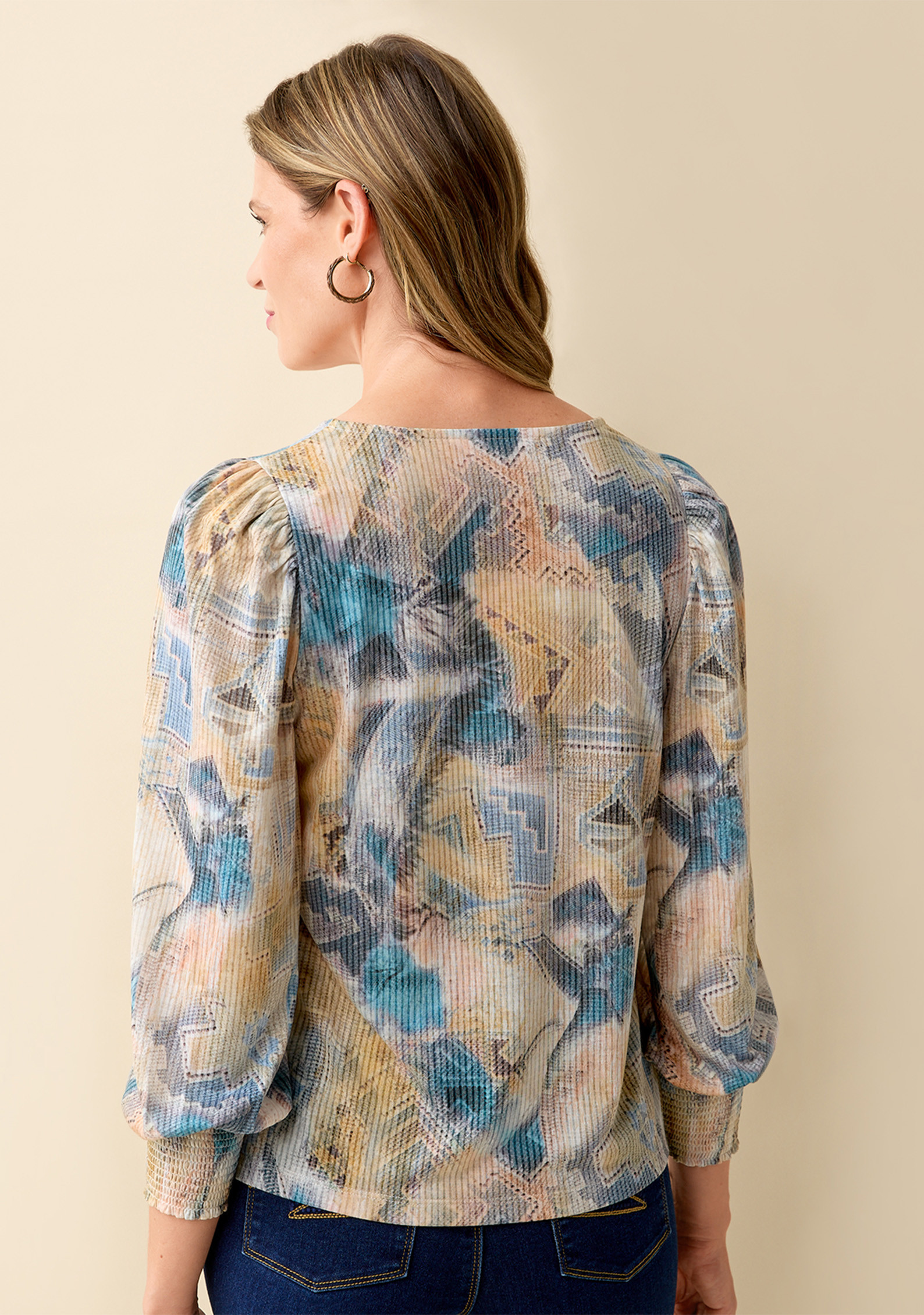Petite - Digital Print Top Back View