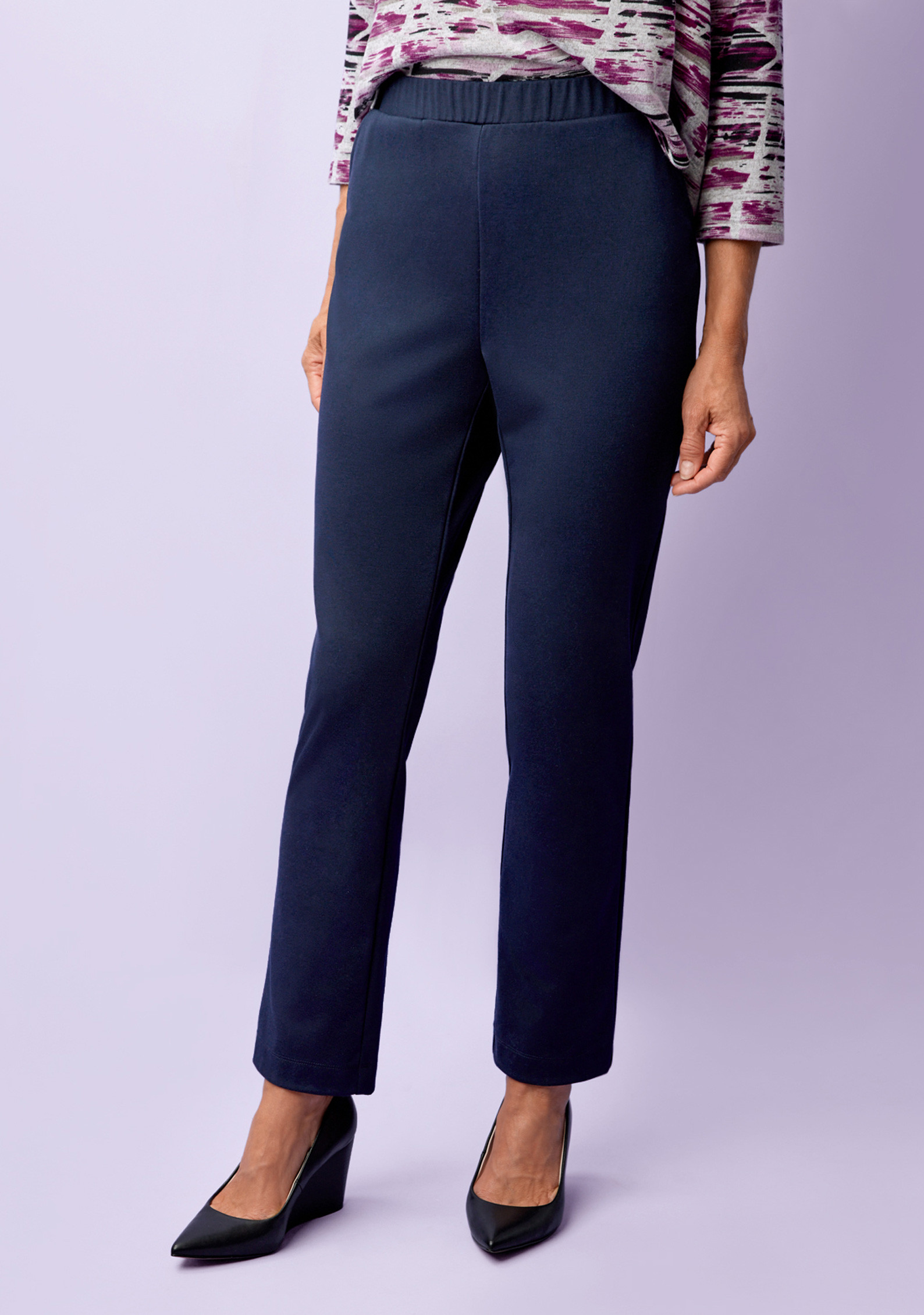 Petite - Knit Pull On Pant Side View