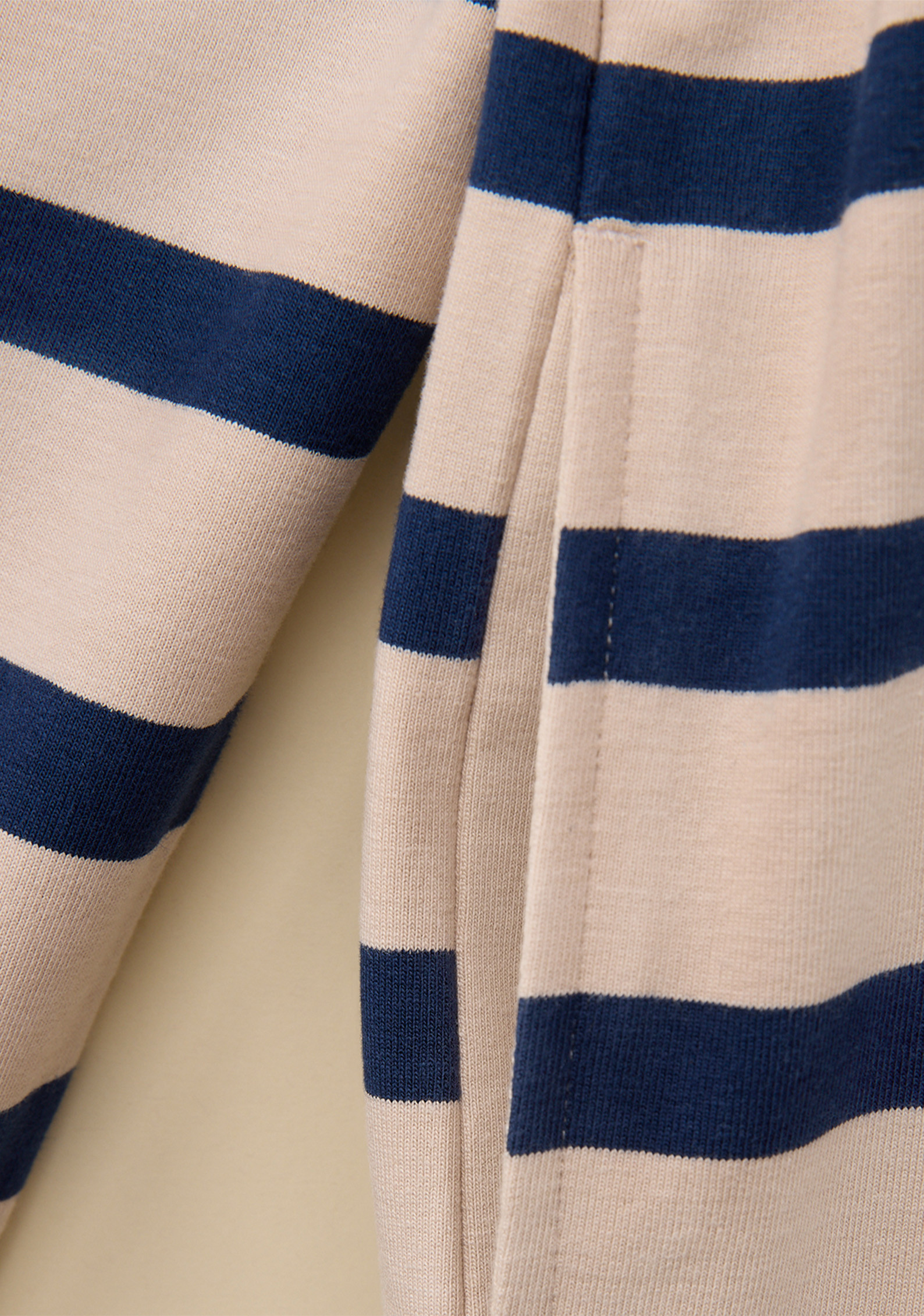 Petite - Striped Quarter Zip Sweatshirt Close Up
