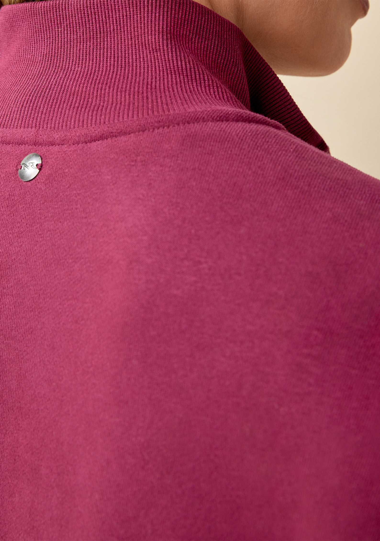 Solid Quarter Zip Sweatshirt Close Up