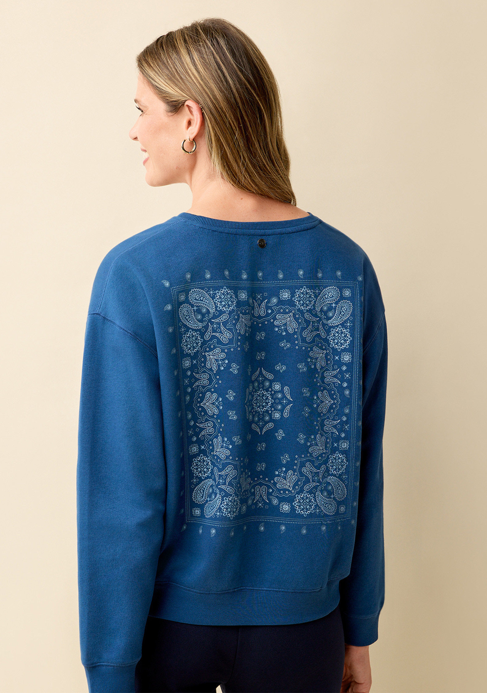 V-Neck Long Sleeve Sweater Back View