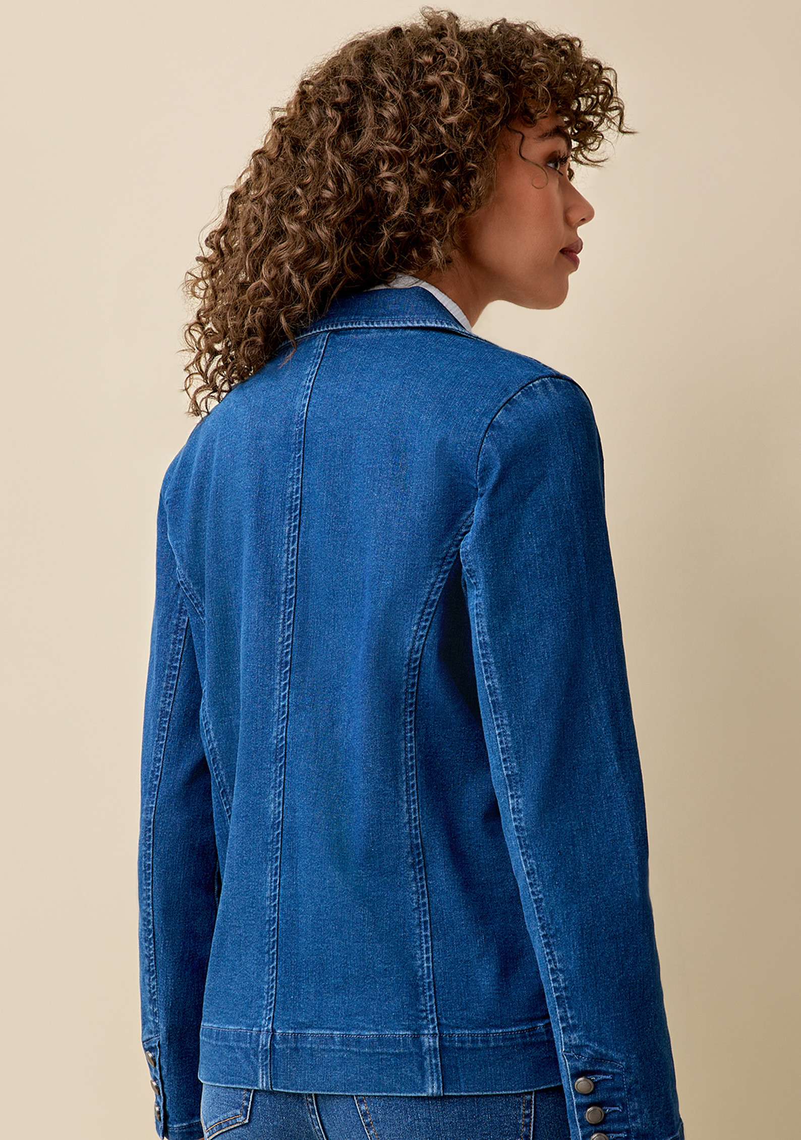 Denim Blazer Back View