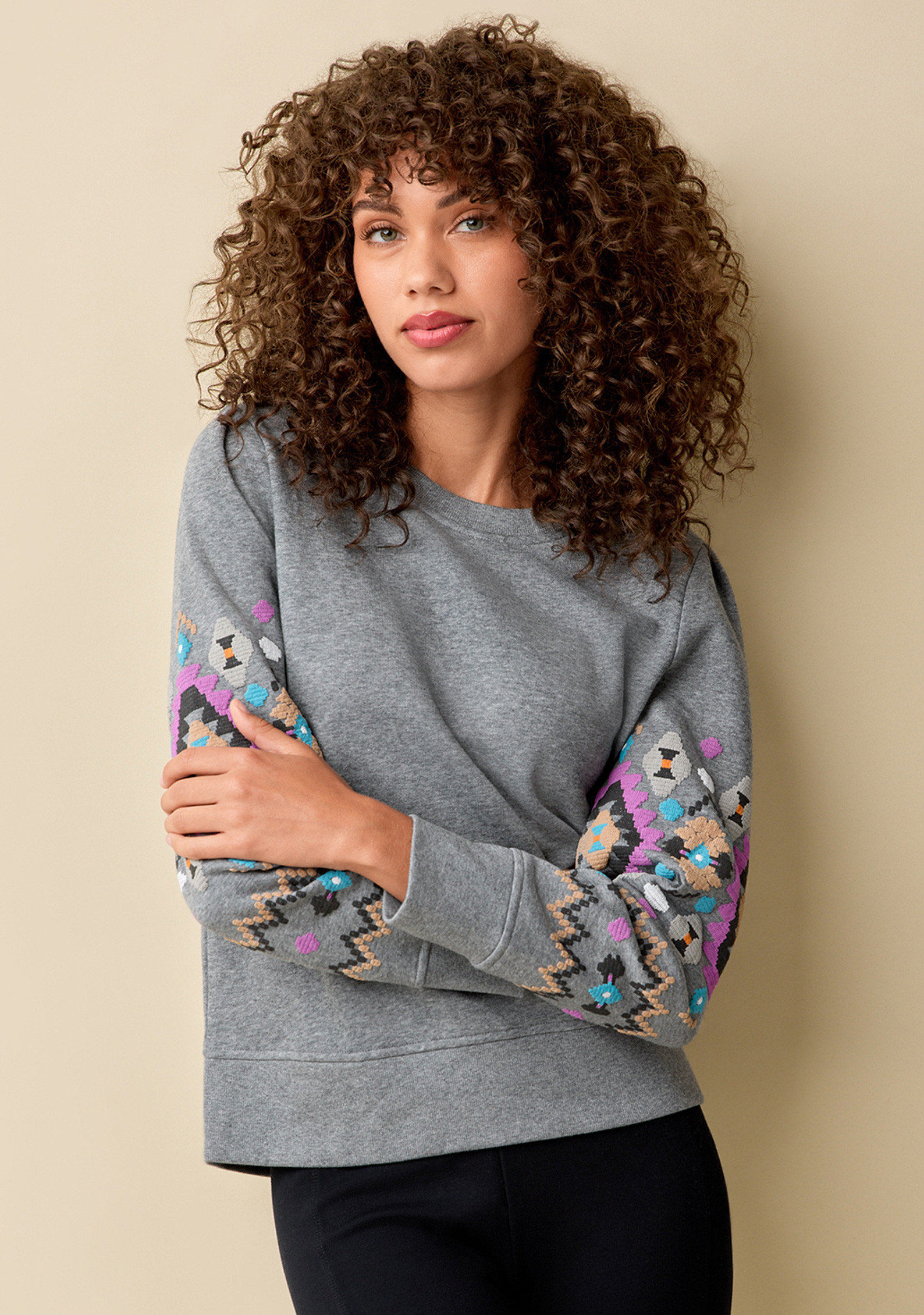 Embroidered Crewneck Sweatshirt