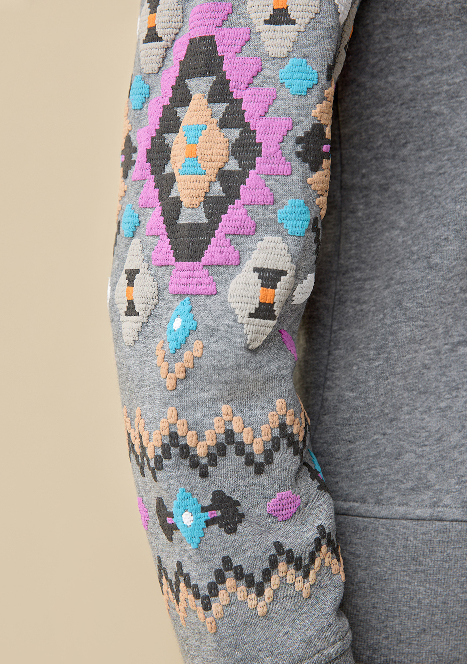 Embroidered Crewneck Sweatshirt Close Up