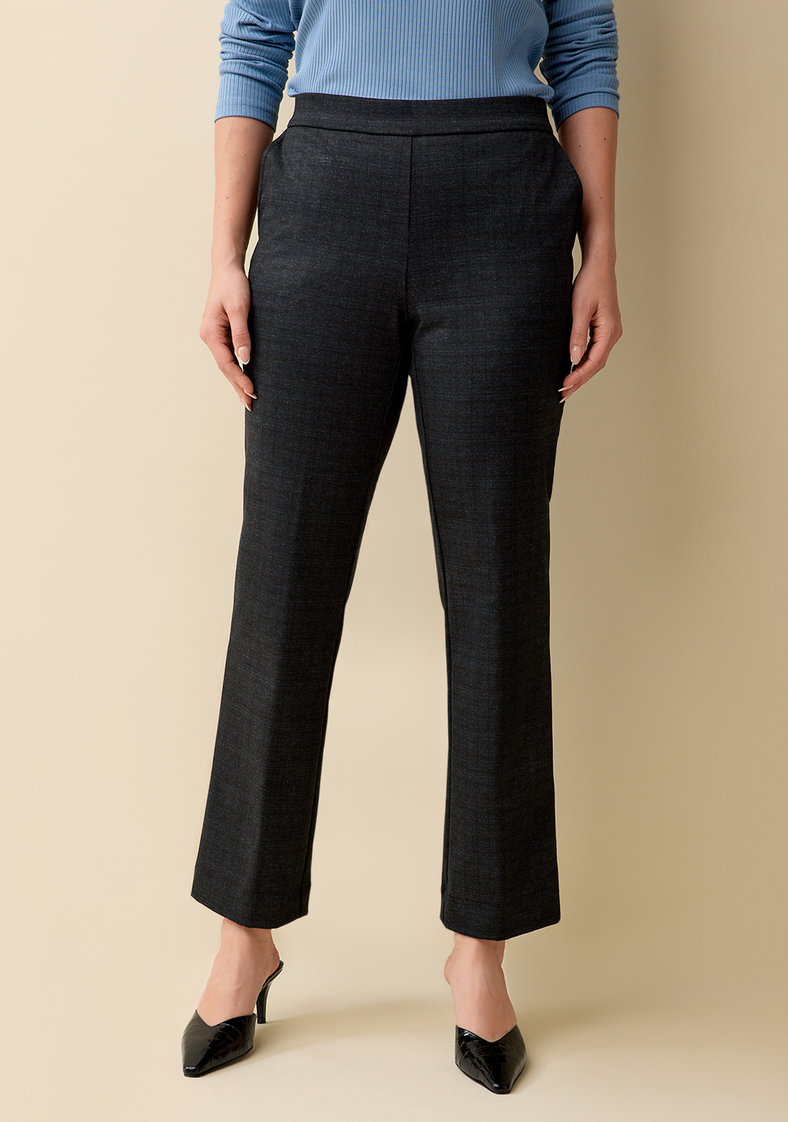 Plaid Ponte Pant Half Body