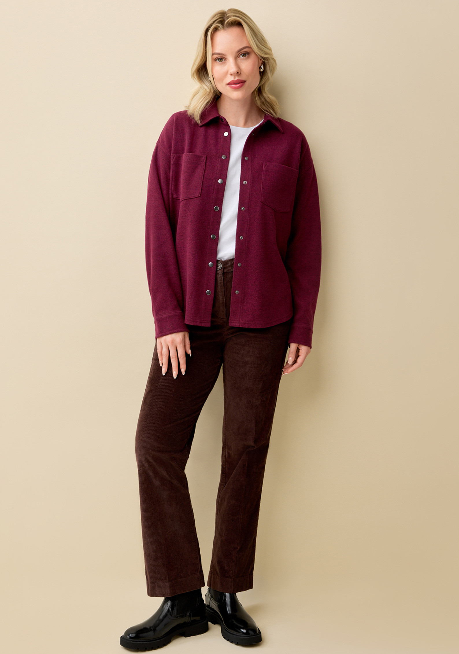 Snap Front Fleece Shirt Full Body