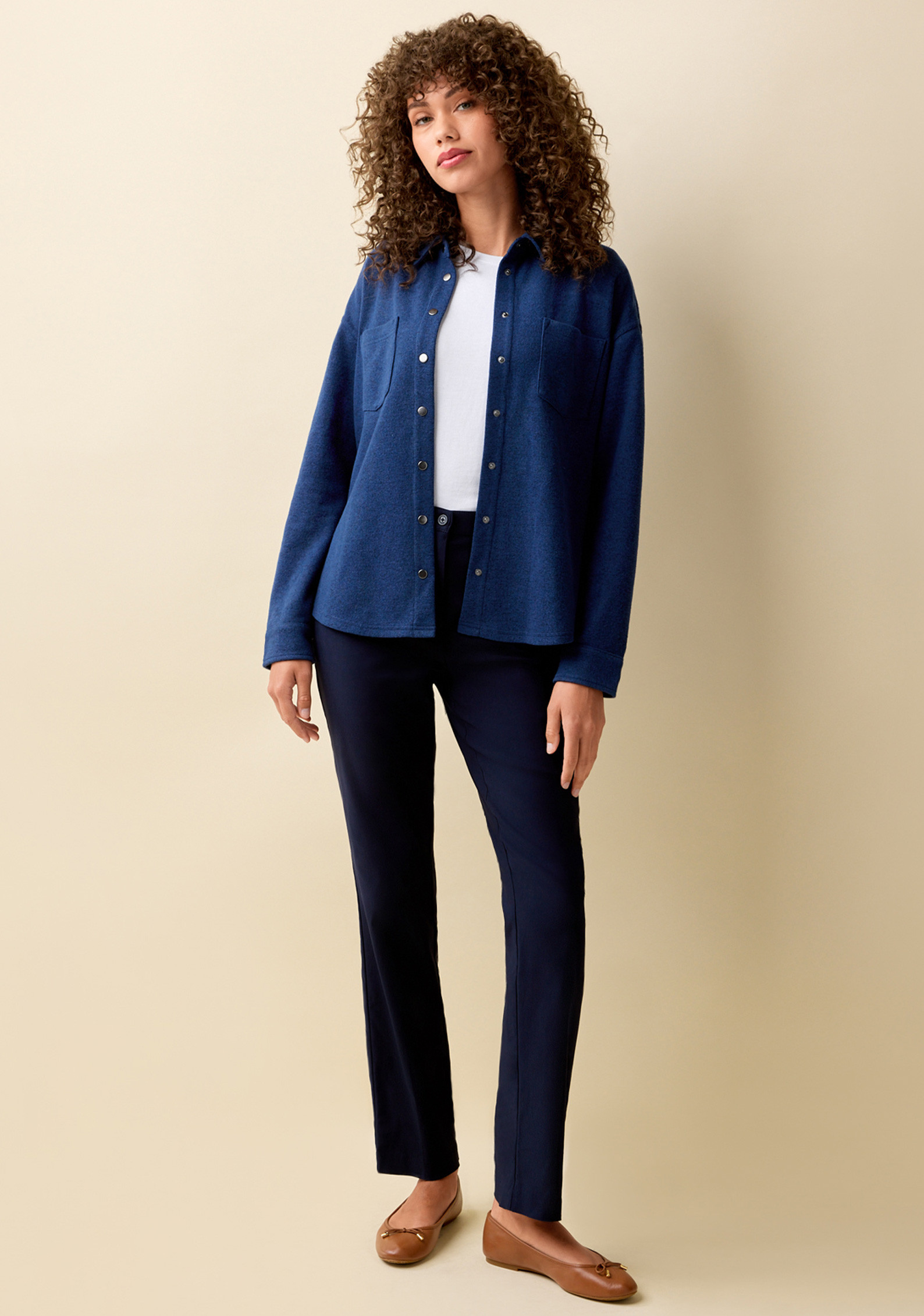 Snap Front Fleece Shirt Full Body