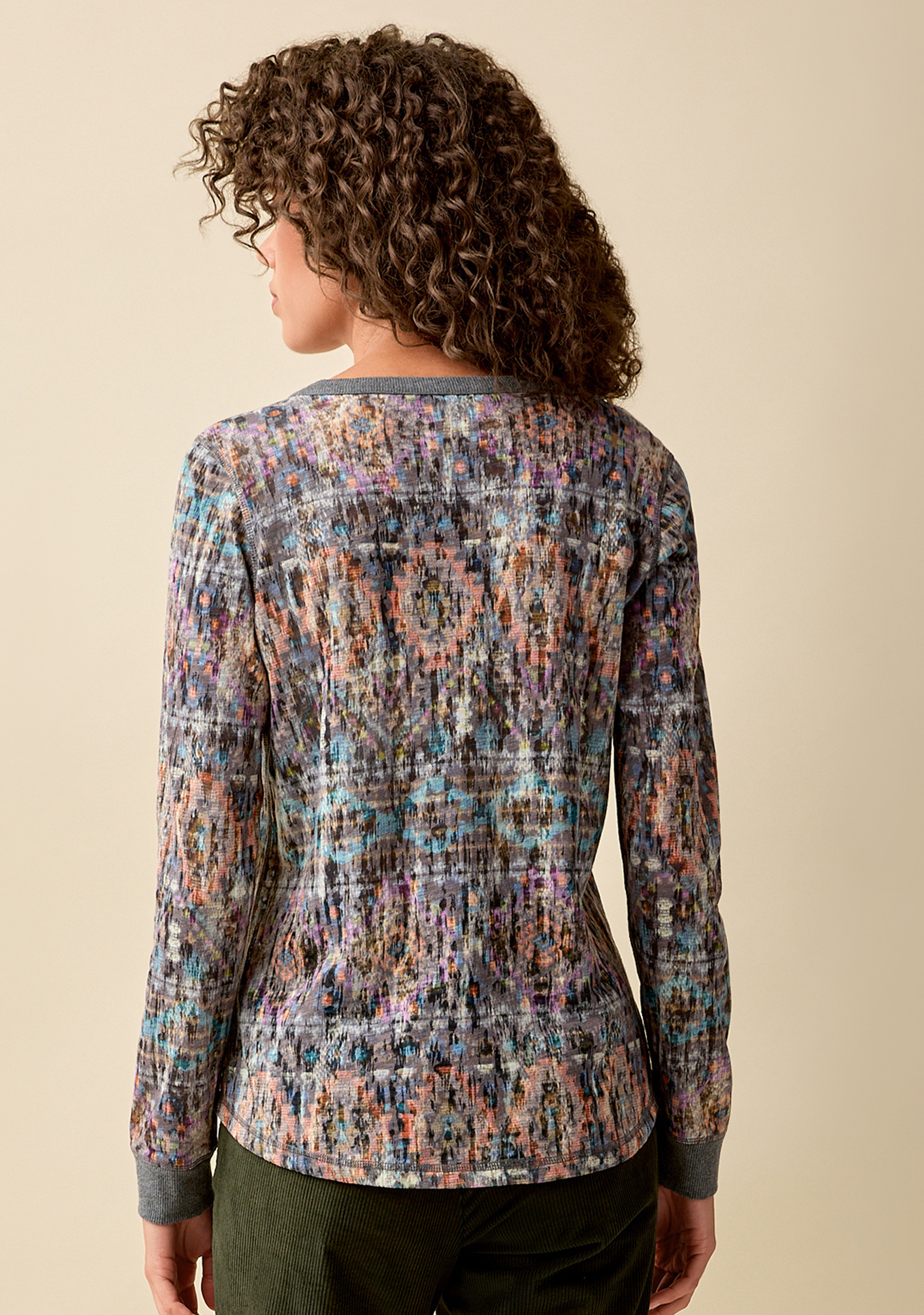 Y-Neck Knit Top  Back View