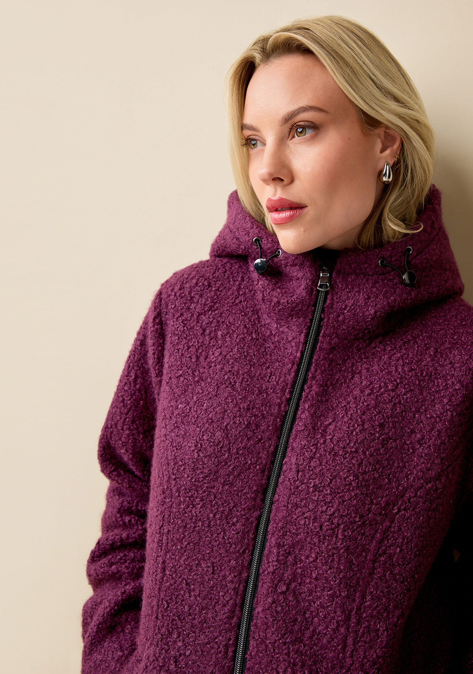 Zip Up Boucle Jacket