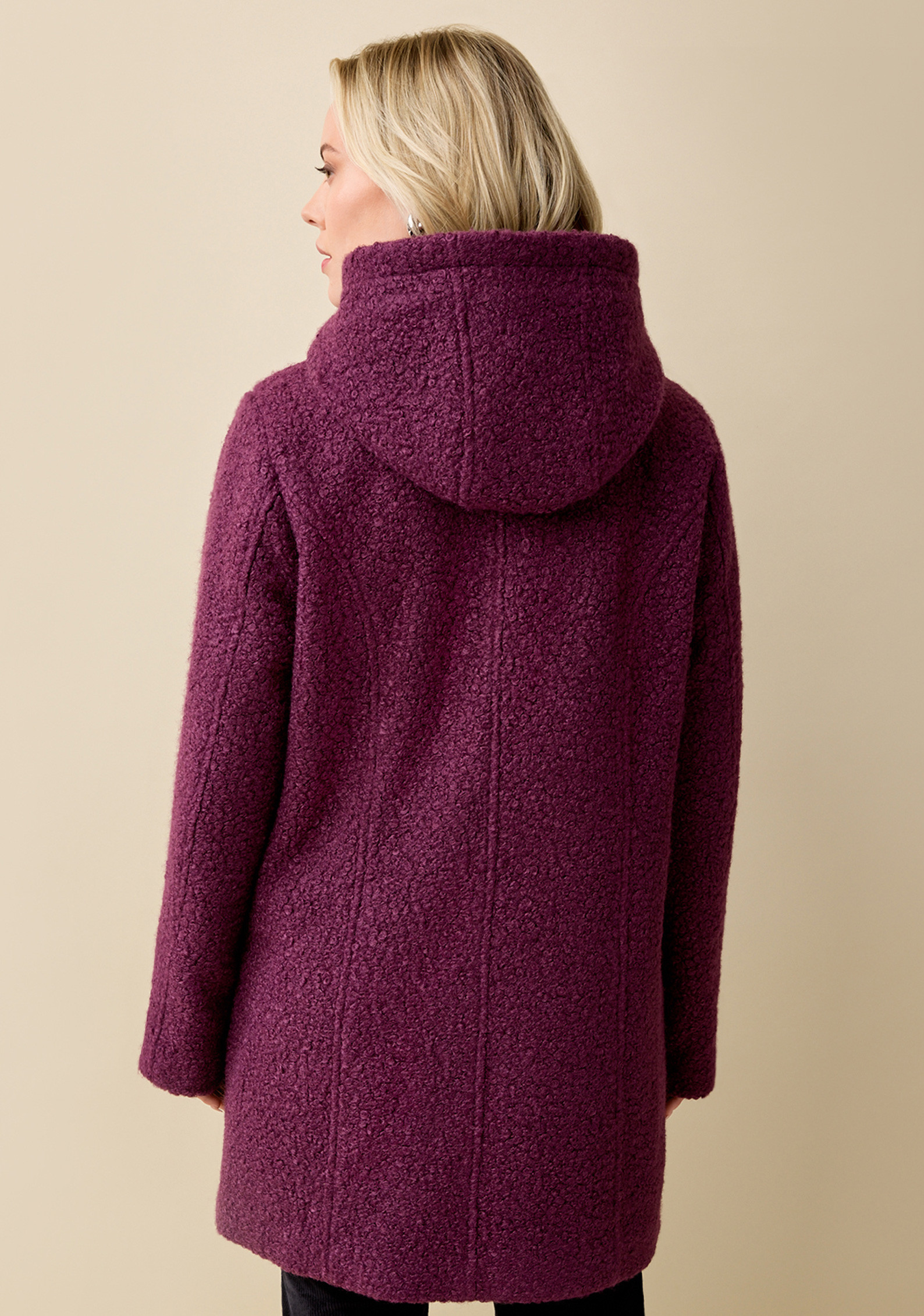 Zip Up Boucle Jacket Back View