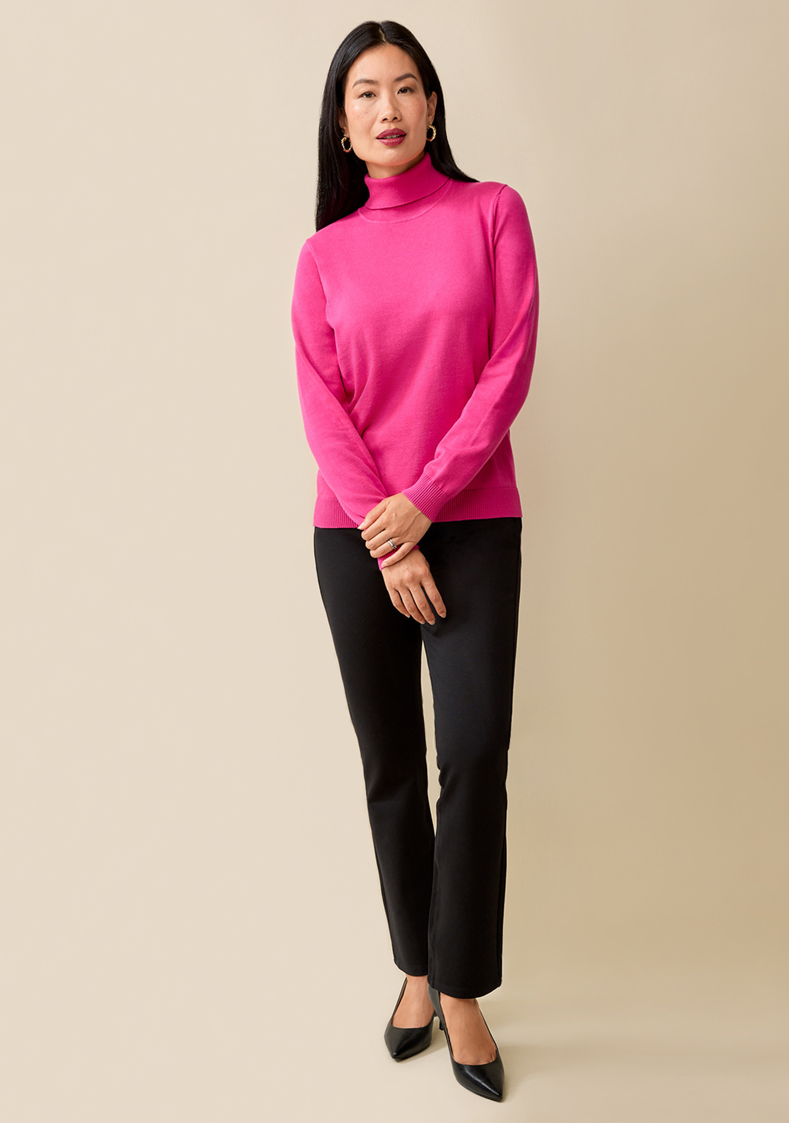 Cotton Turtleneck Sweater Full Body
