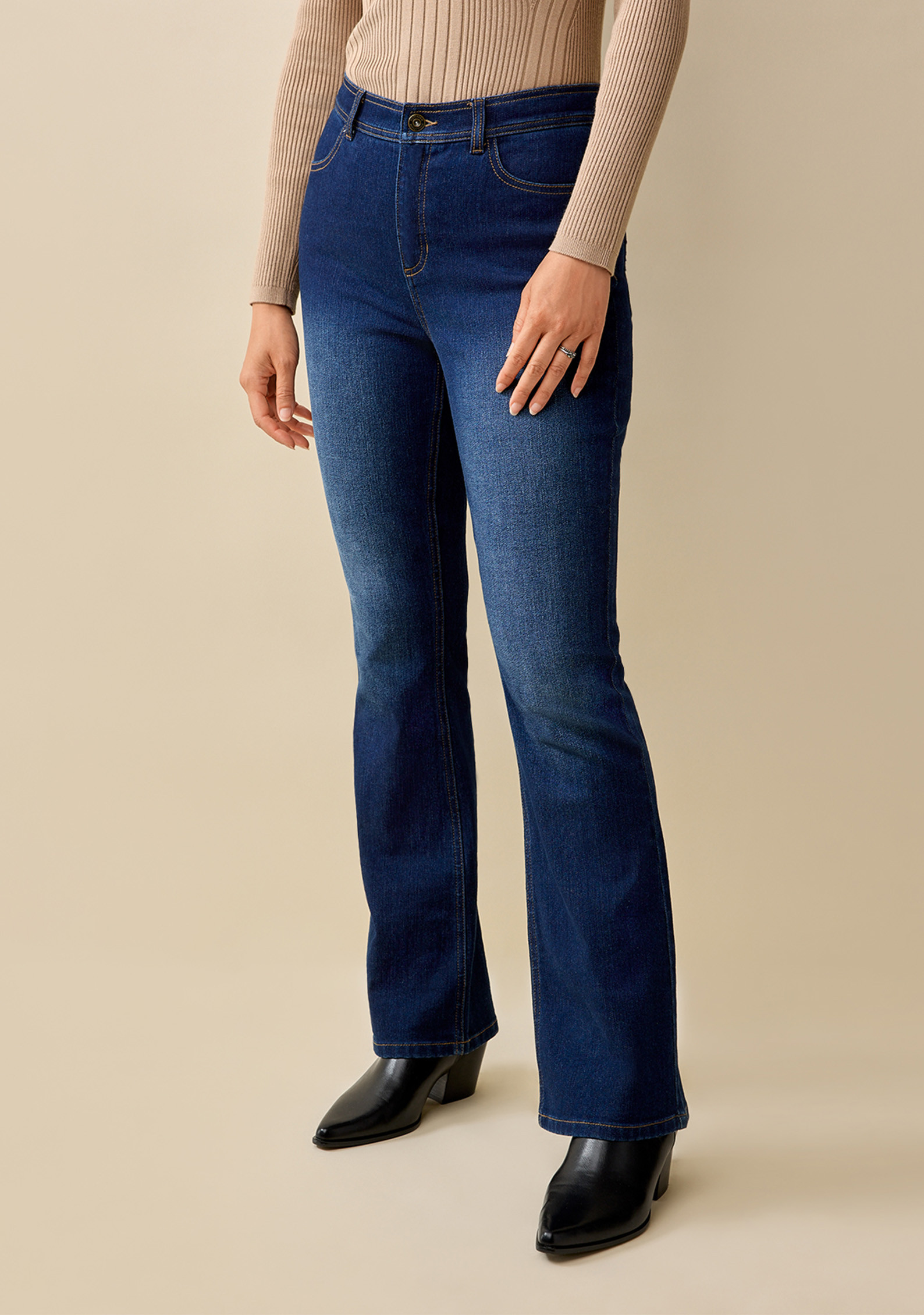 High Rise Bootcut Jean Half Body