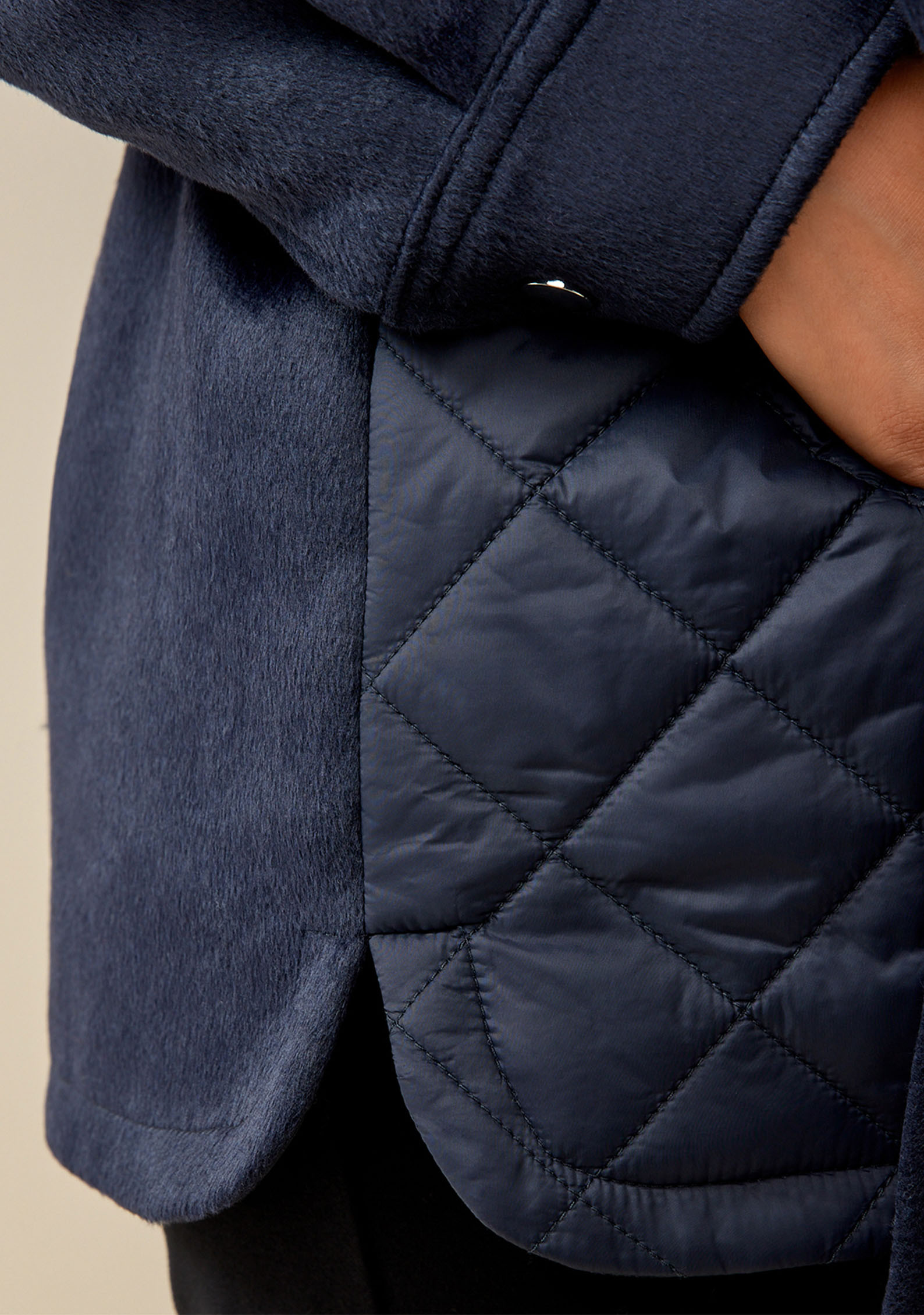 Mixed Media Quilted Jacket Close Up