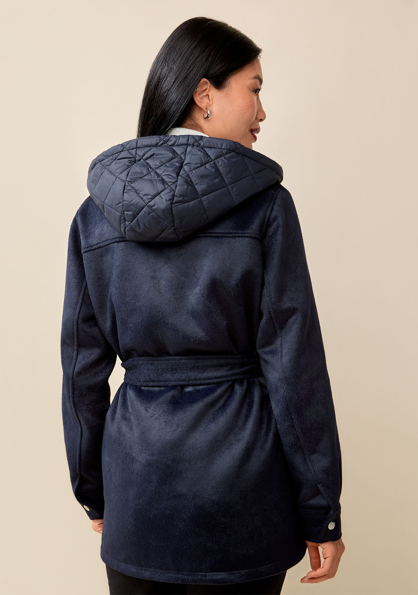 Mixed Media Quilted Jacket Back View