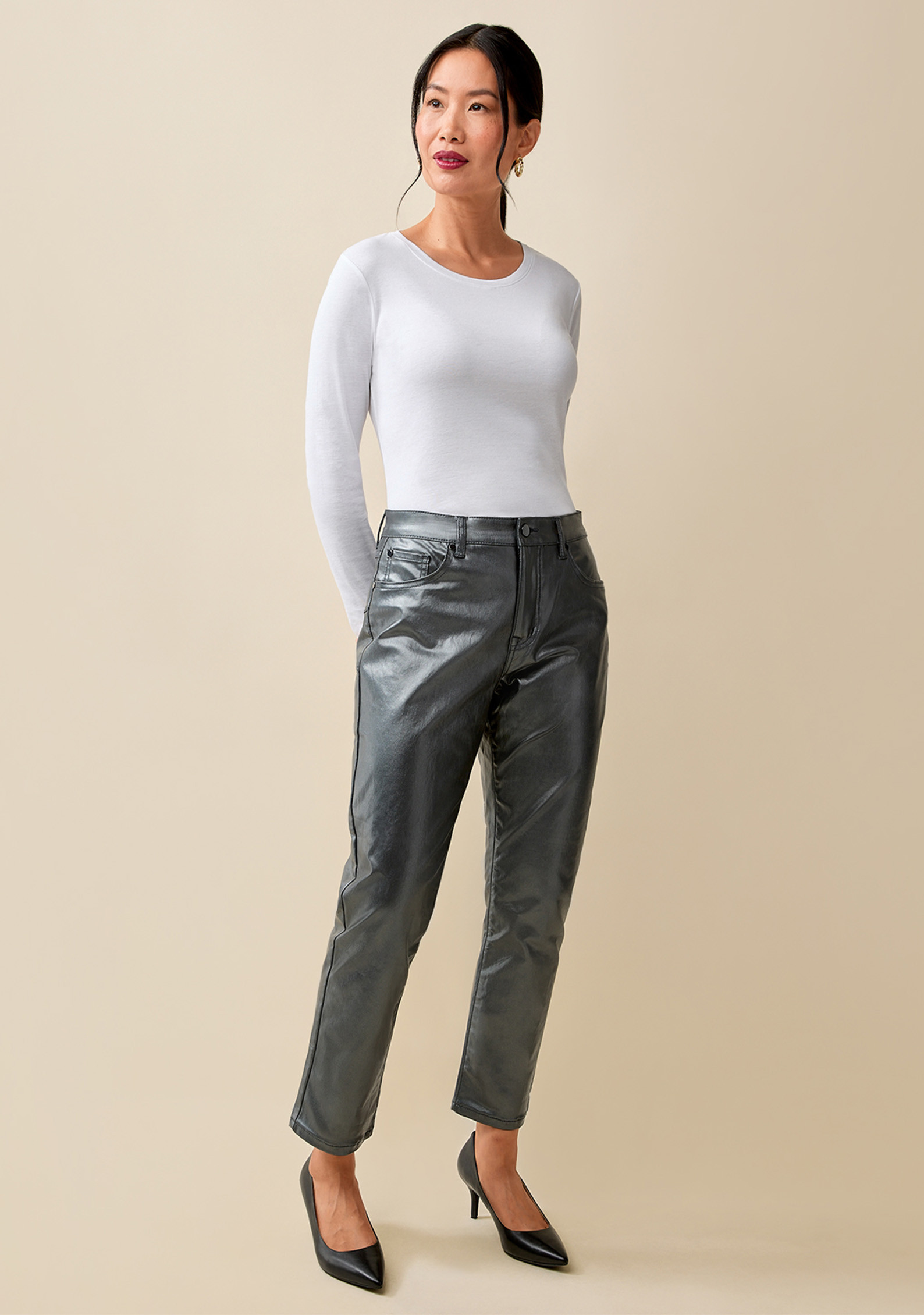 Straight Leg Silver Pant