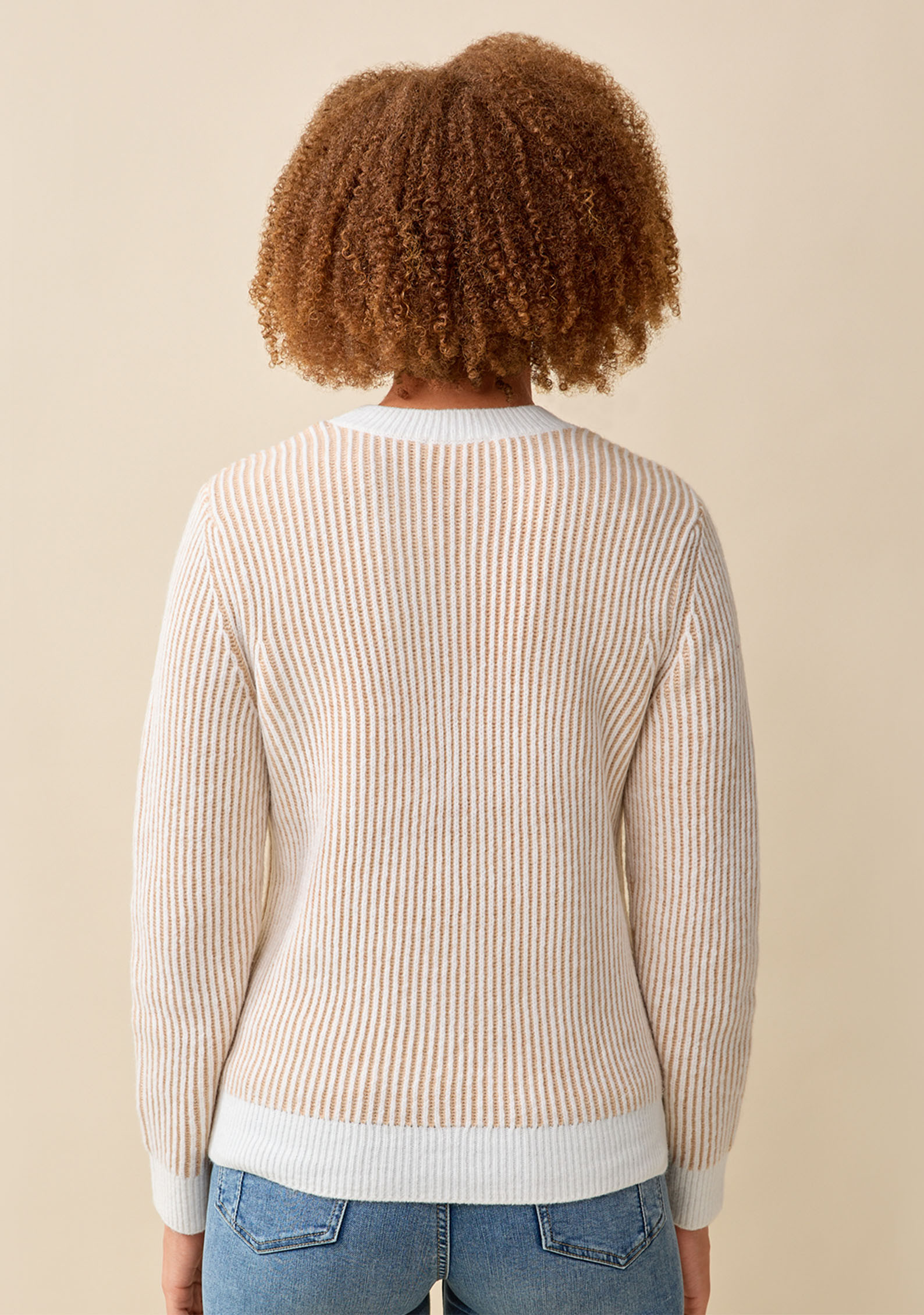 Striped Crewneck Sweater  Back View