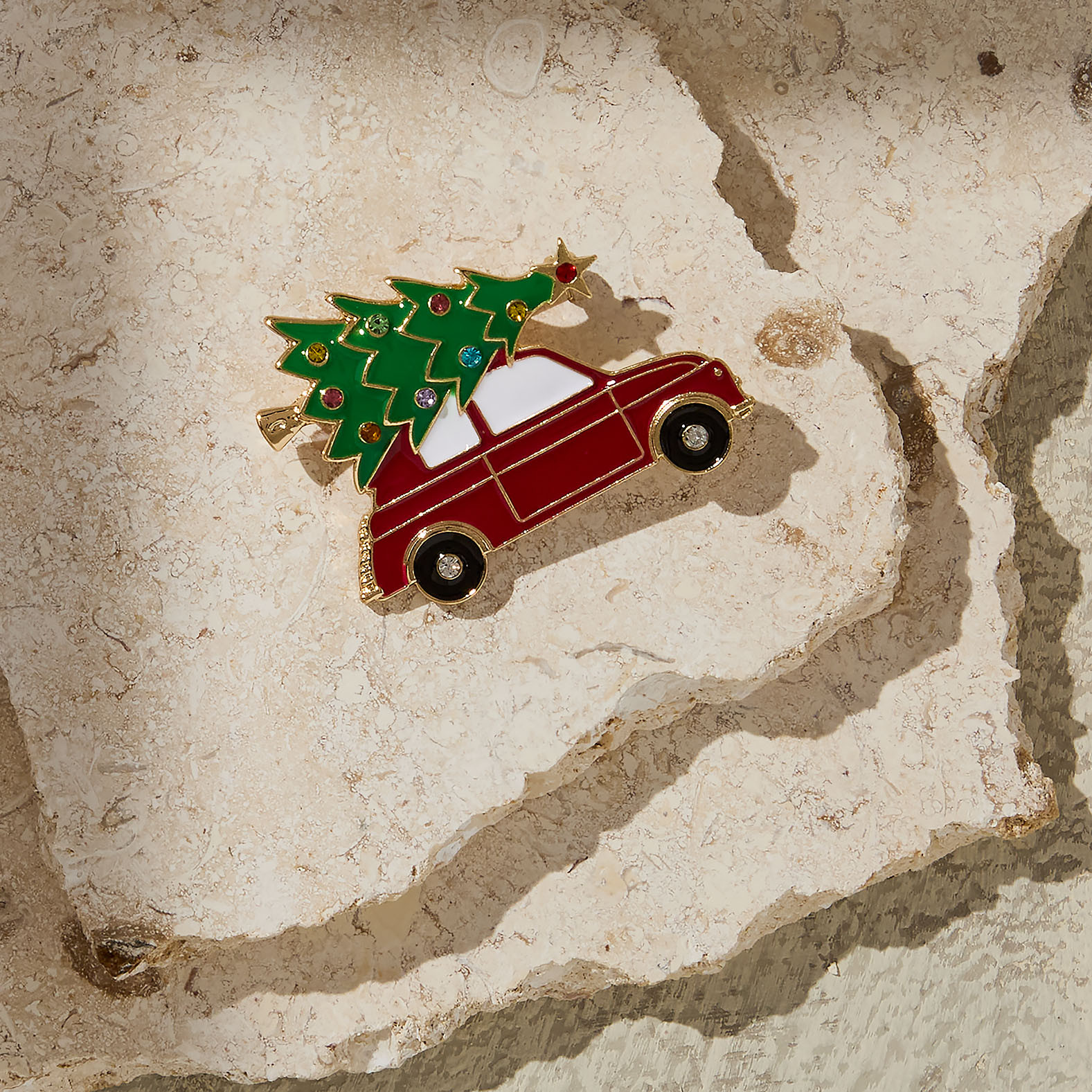 Car with Tree Brooch