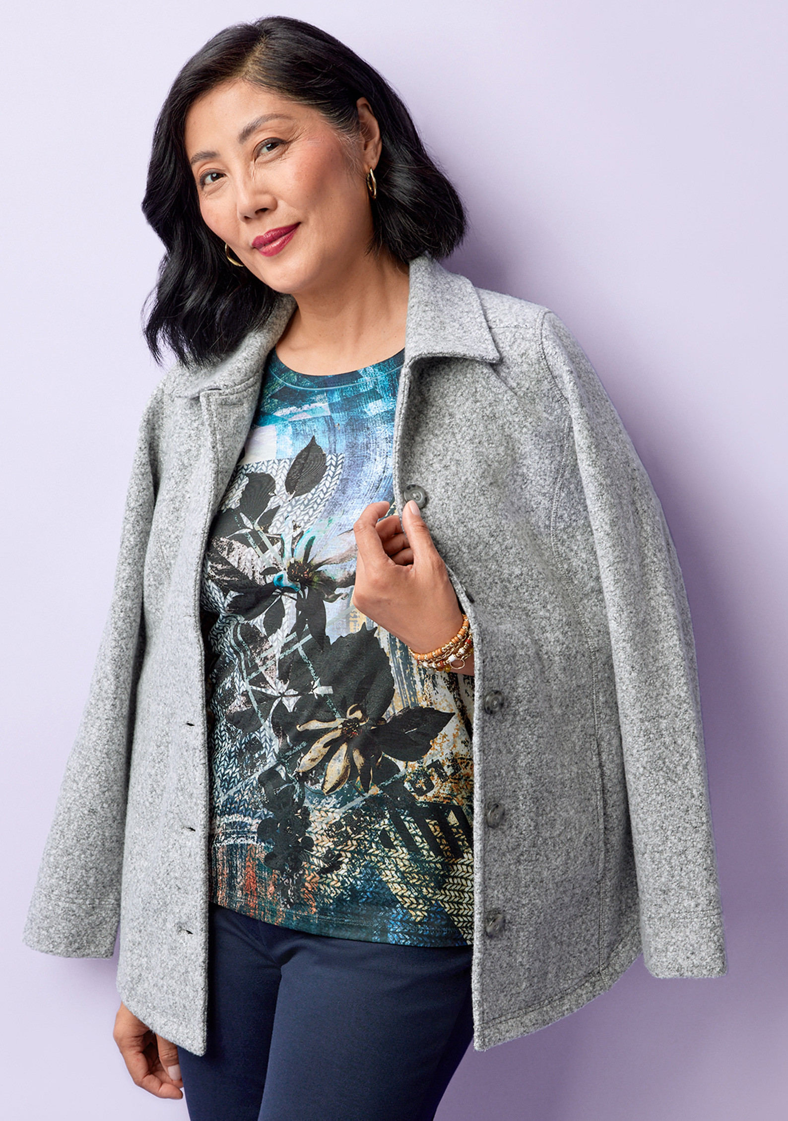 Petite - Long Sleeve Sublimation Tee Half Body