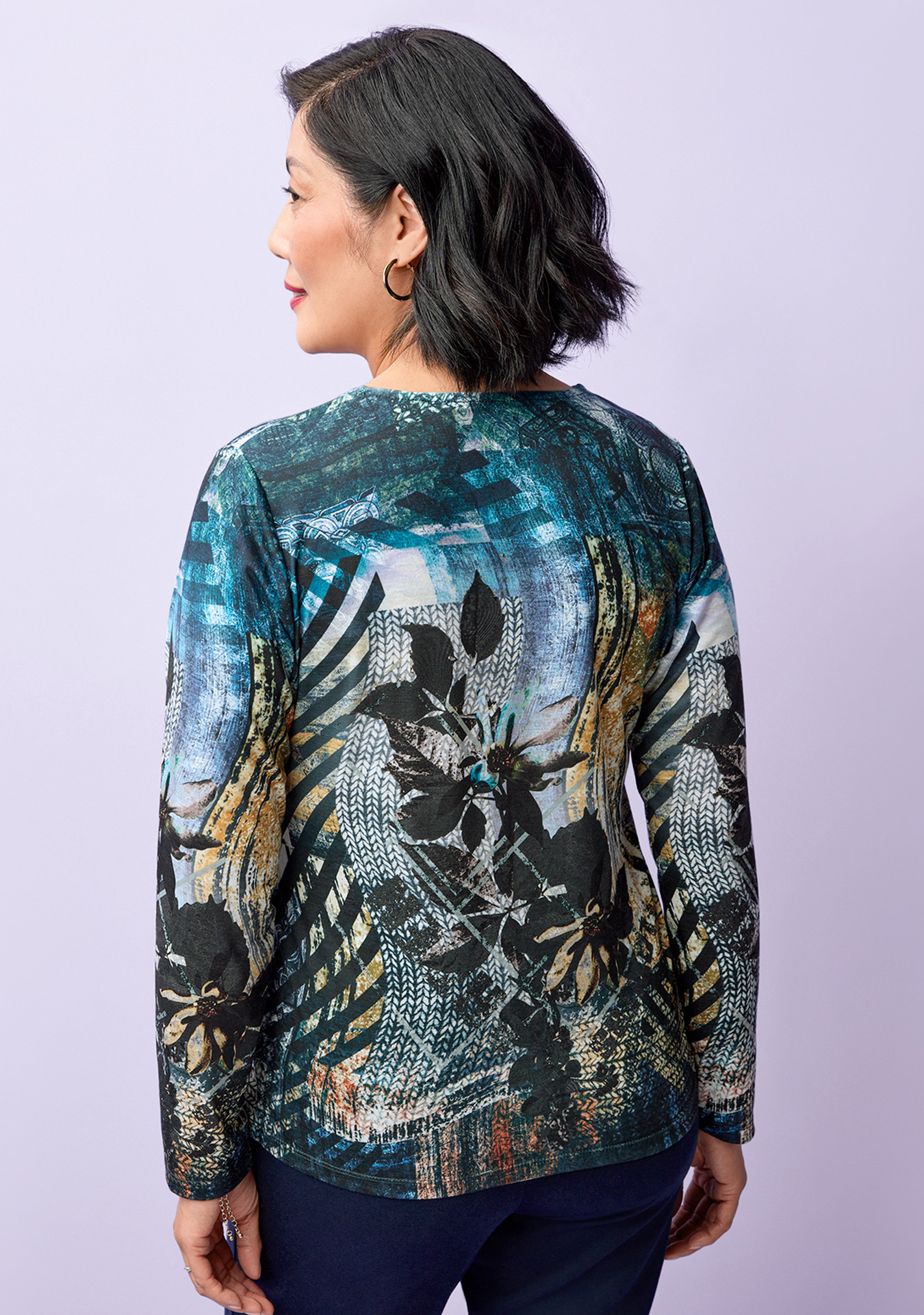 Petite - Long Sleeve Sublimation Tee Back View