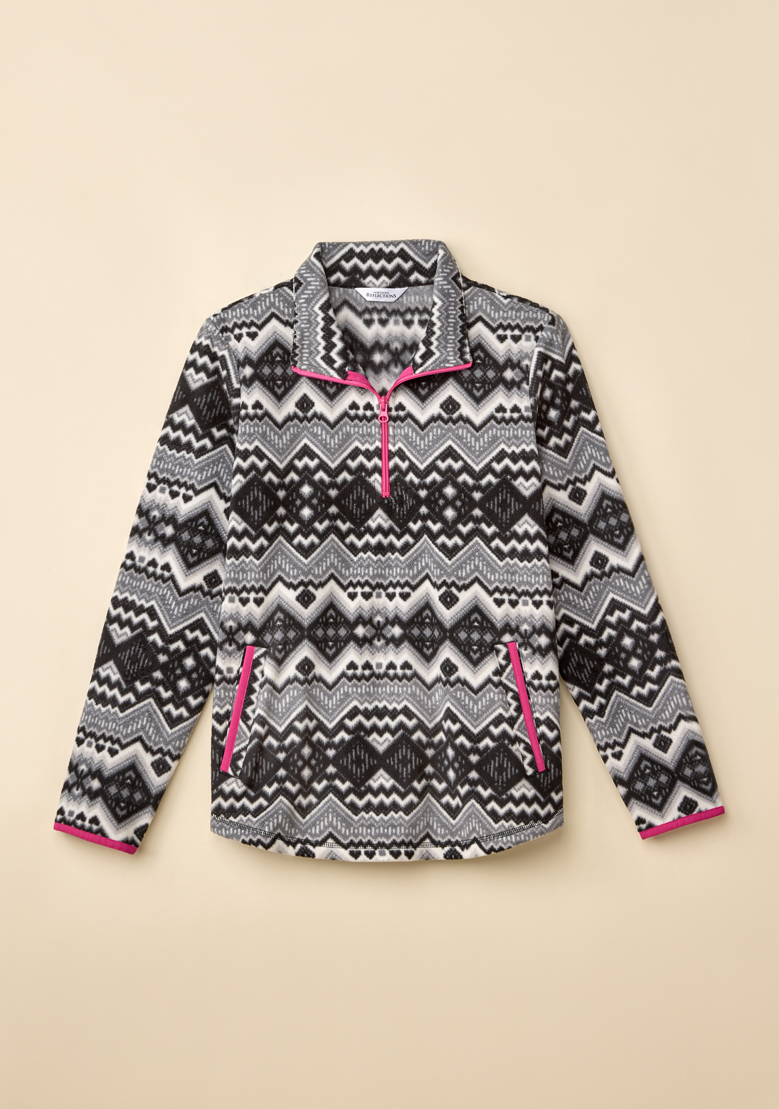 Aztec Print Quarter Zip Fleece