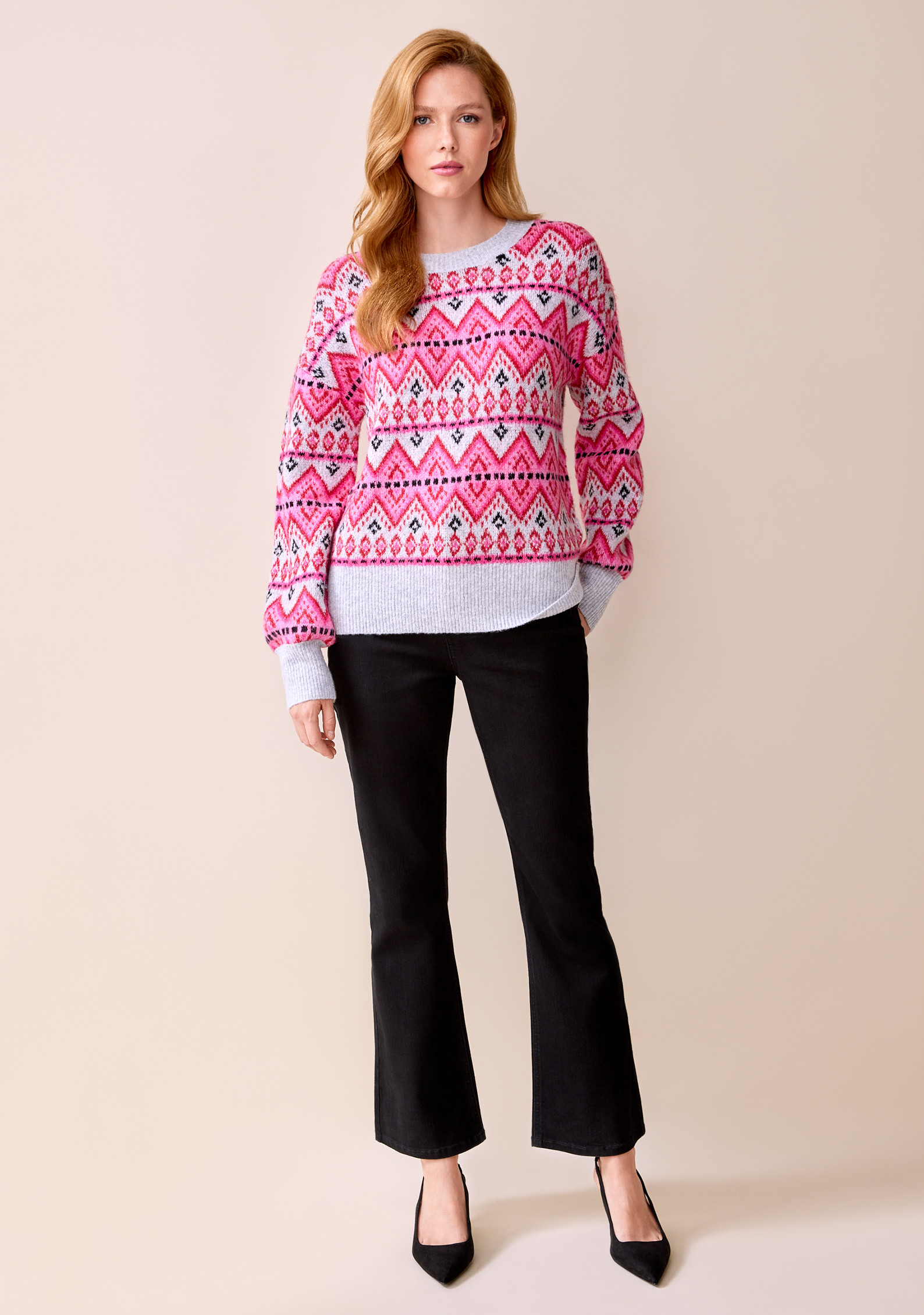 Bright Jacquard Sweater Full Body