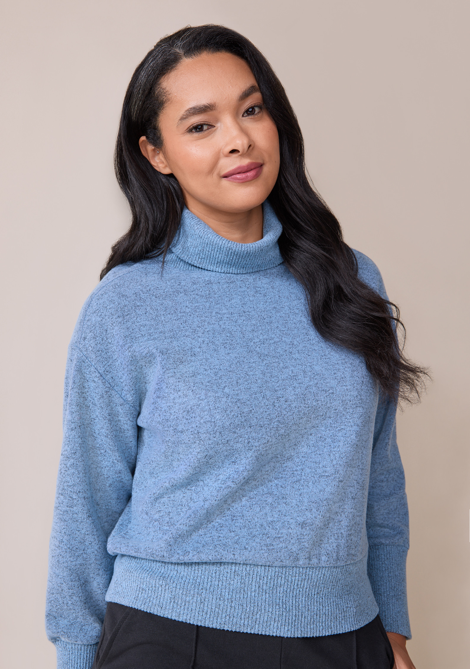 Cowl Neck Marled Top