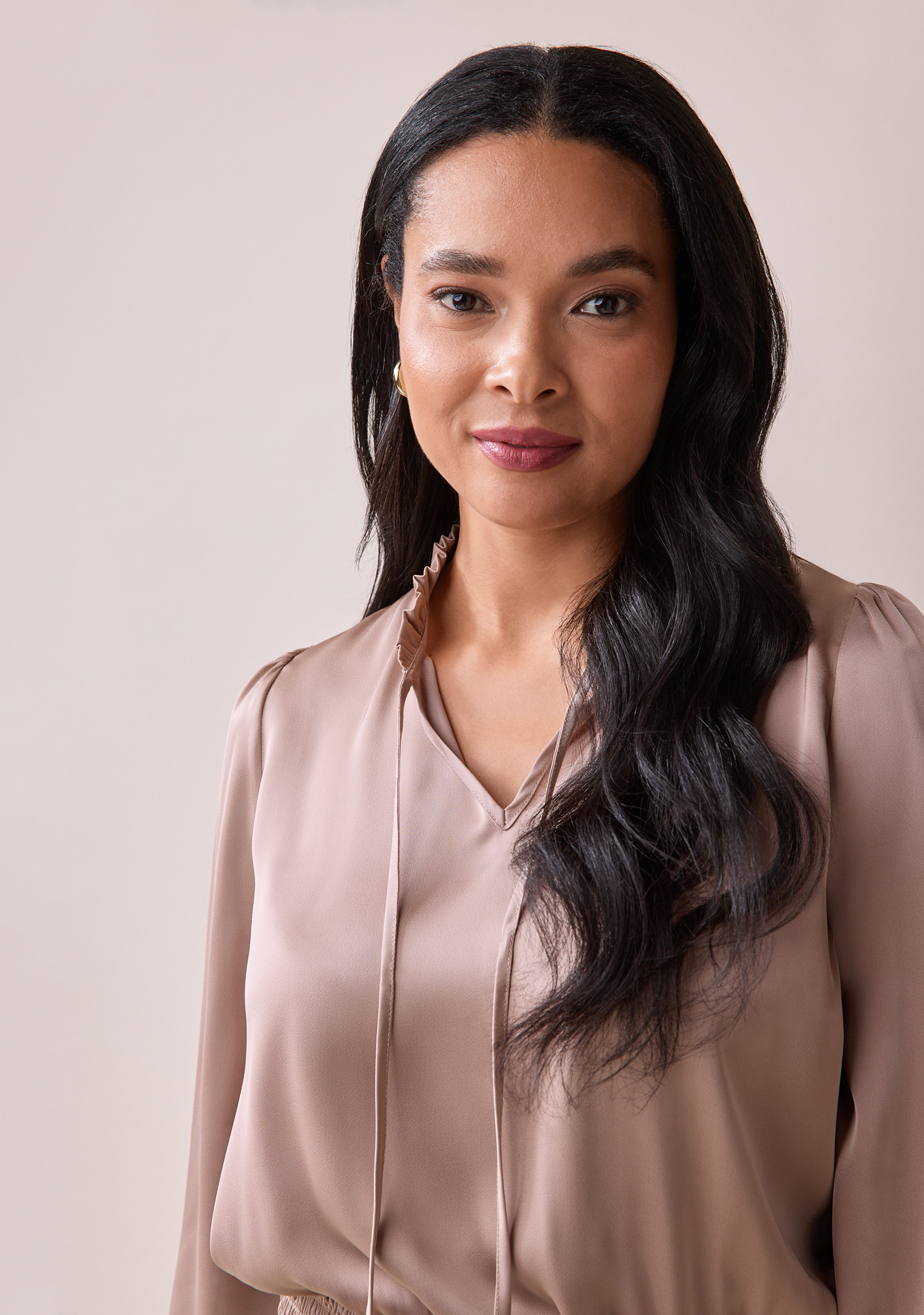 Holiday Elastic Ruched Blouse