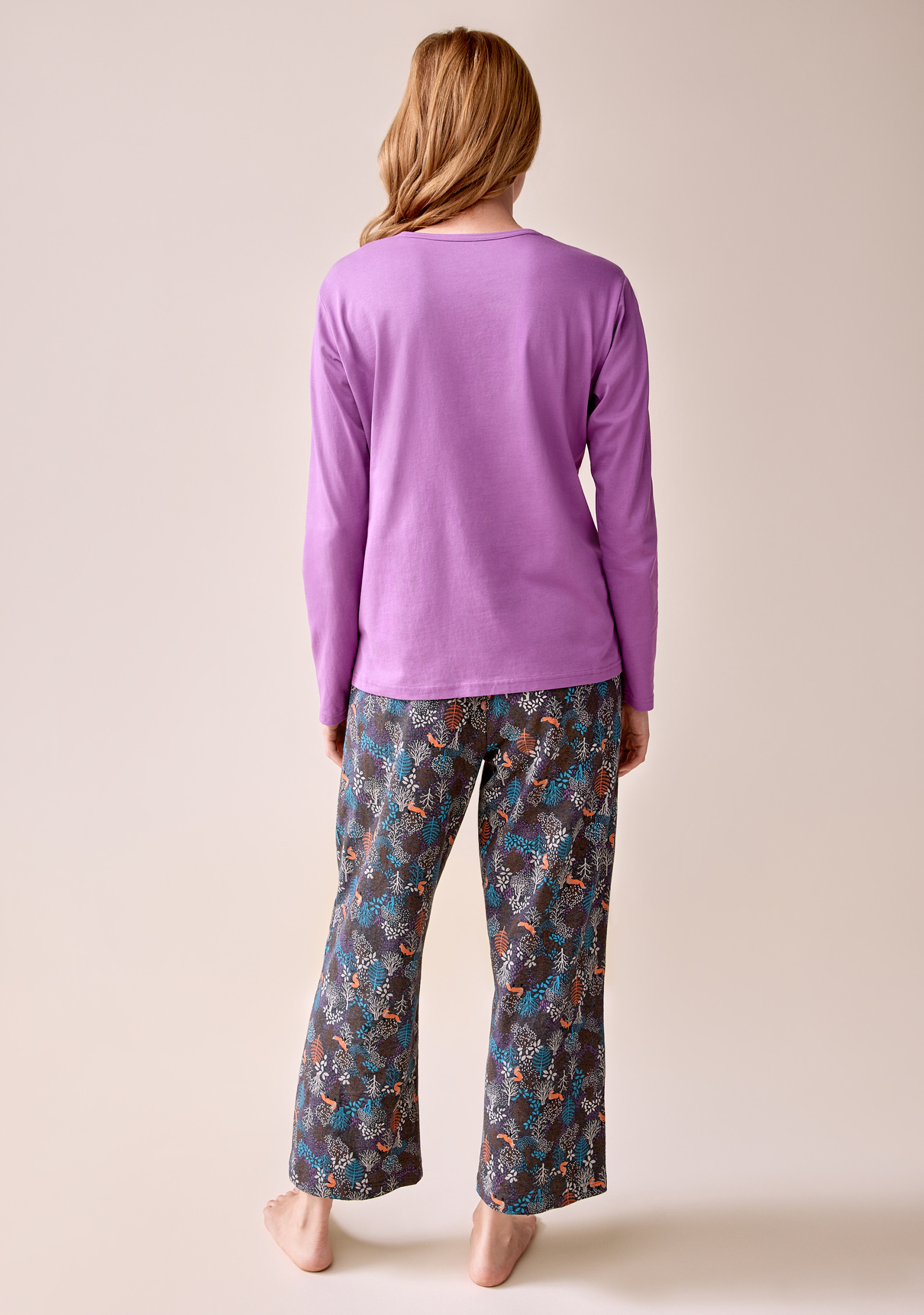 Fox and Forest Cotton Pyjama Set Back View