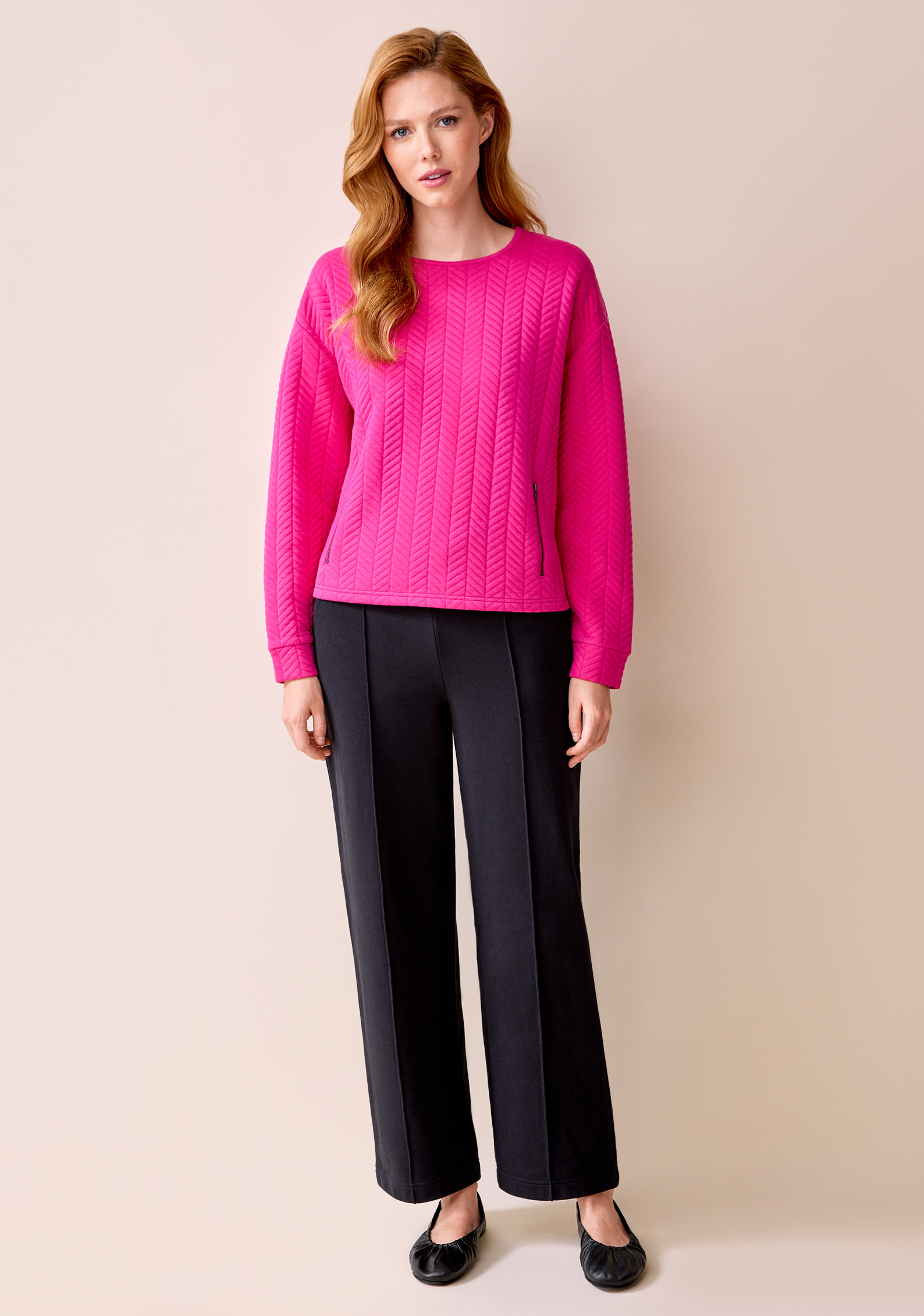Quilted Long Sleeve Top  Full Body